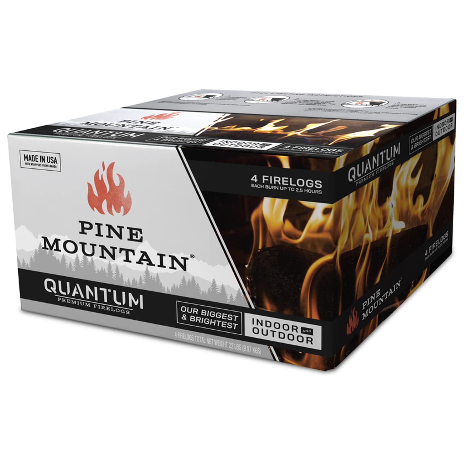 Pine Mountain  Quantum Fire Log 2.5 hr 4 pk 22 lb