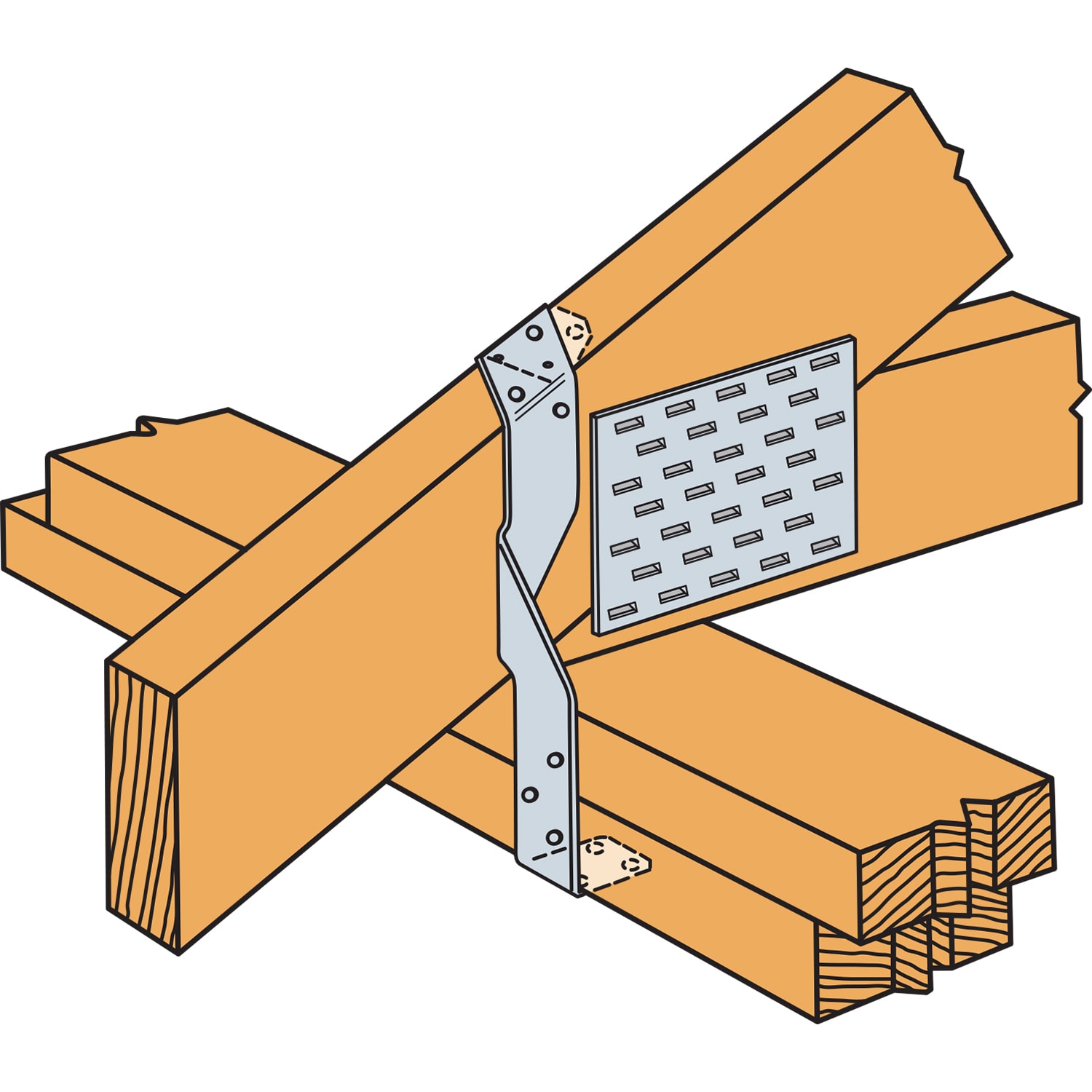 Simpson Strong-Tie 16-in 12-Gauge Zmax Steel Foundation Strap Wood To Wood  in the Straps & Ties department at