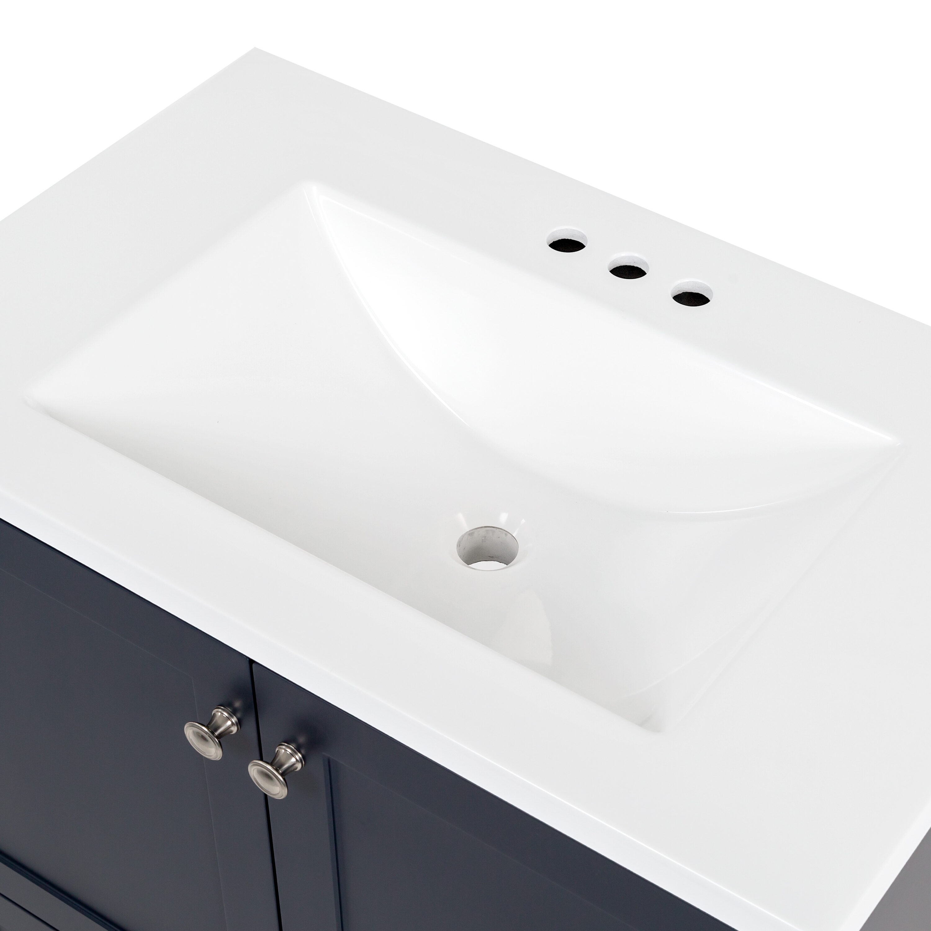 Diamond NOW Cassidy 30-in Deep Blue Single Sink Bathroom Vanity with White  Cultured Marble Top in the Bathroom Vanities with Tops department at