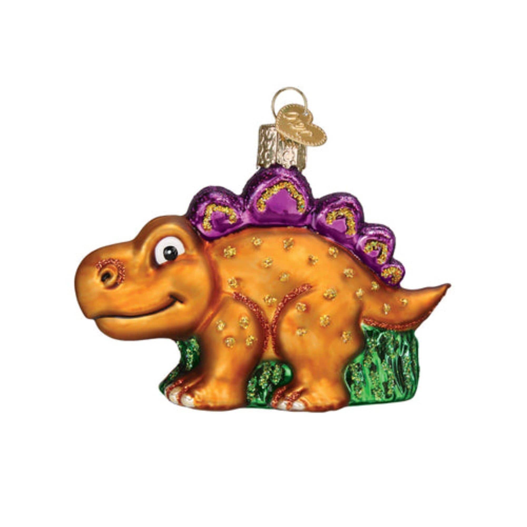 Old World Christmas 729343126795 Blown Glass Ornament for Christmas Tree - A-Roarable Stegosaurus