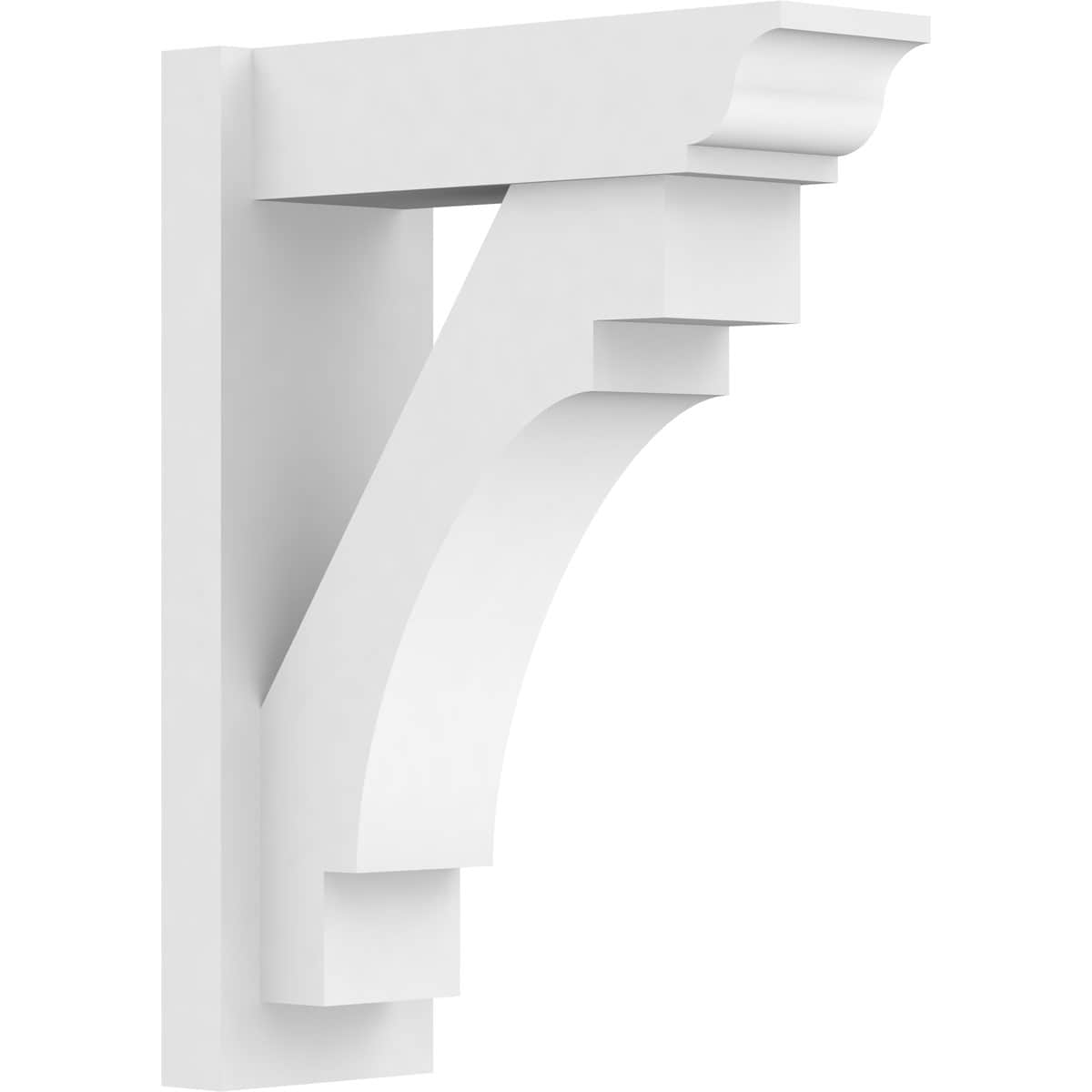Ekena Millwork OUTP07X18X24MRC01 7-in W X 18-in D X 24-in H Merced Architectural Grade PVC Outlooker with Traditional Ends