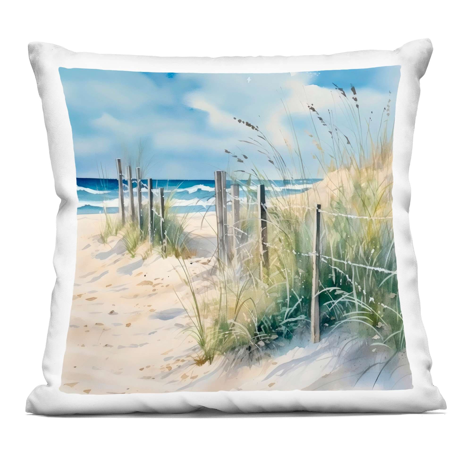 Stupell Industries PLQ-803-SQW-18X18 Breezy Seaside Grasses Decorative Printed Throw Pillow design by LSR Design Studio 18 x 7 x 18