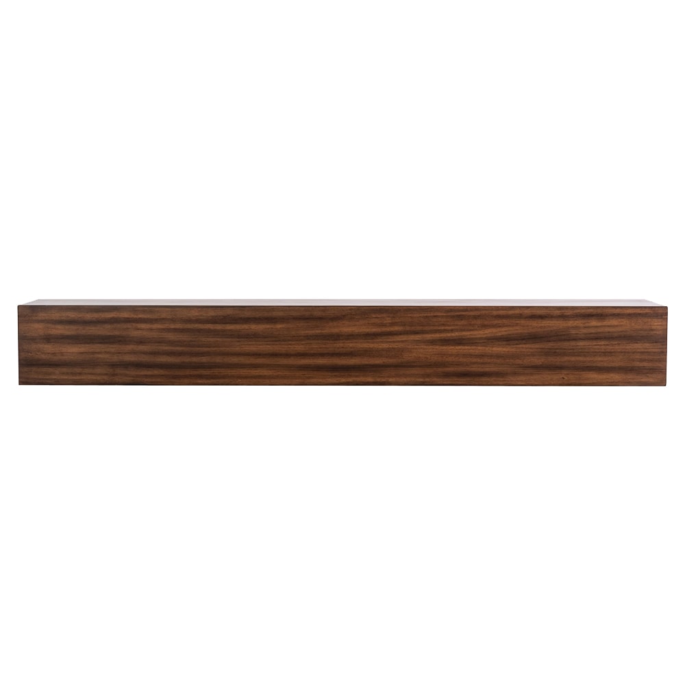 Mantels Direct HOUSTON-60-MCH 60-in W x 6-in H x 9-in D Mocha Pine Hollow Farmhouse Fireplace Mantel