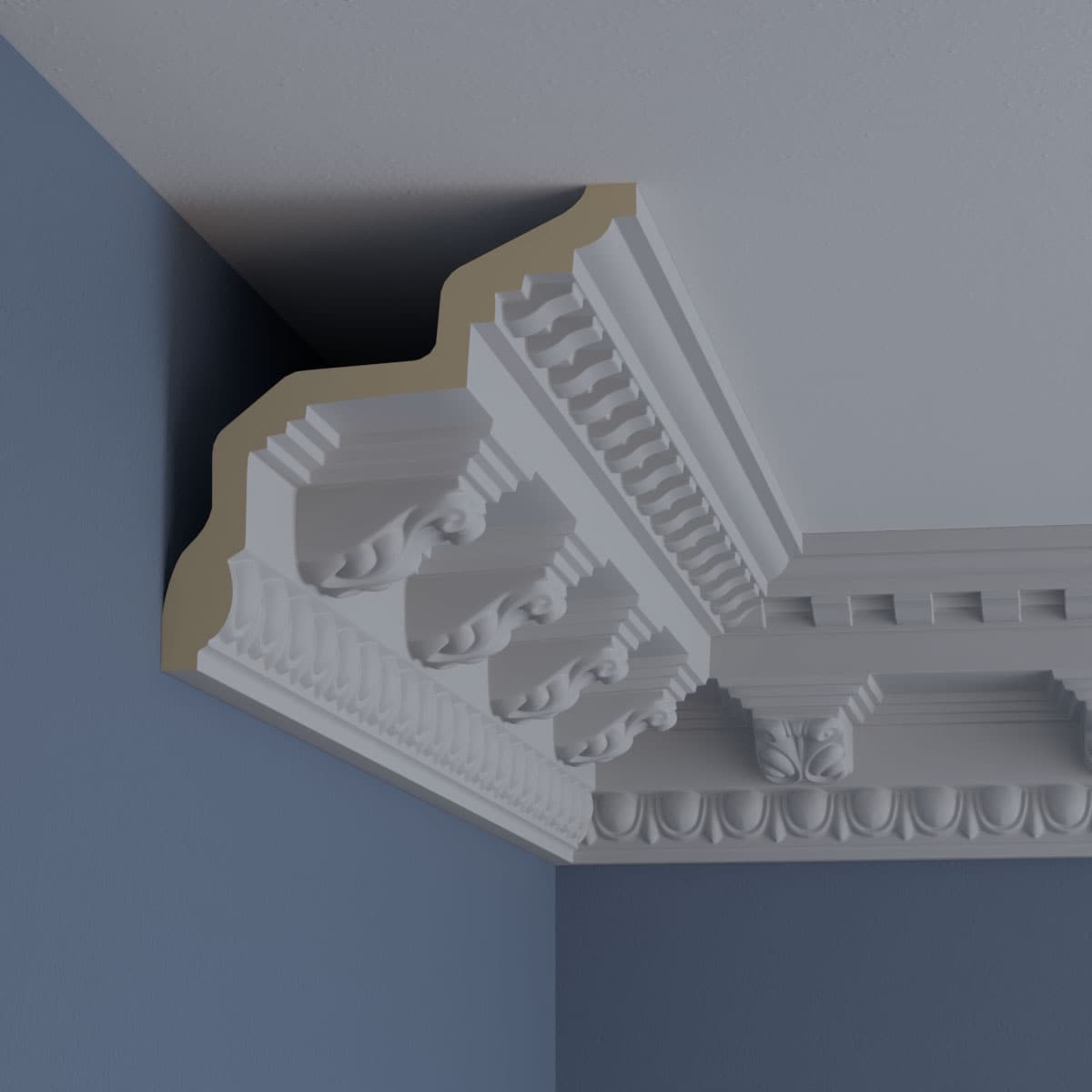Stockport 94.5" White Polyurethane Crown Moulding