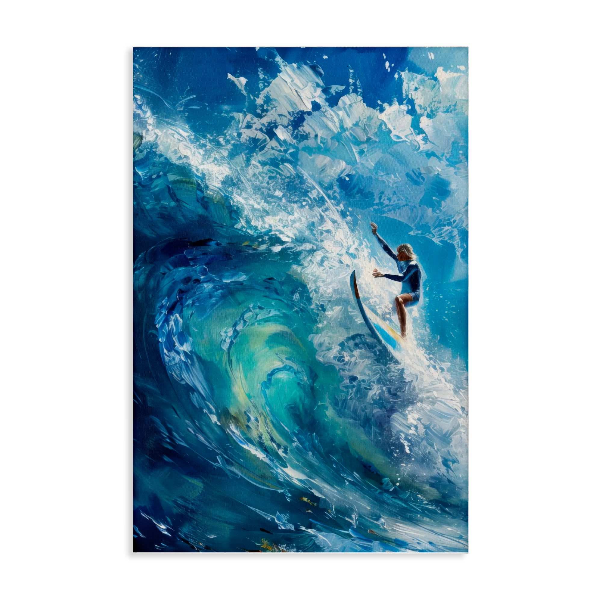 Stupell Industries BT-717-CN-20X30 Soul Surfer on Tidal Wave Canvas design by LSR Design Studio