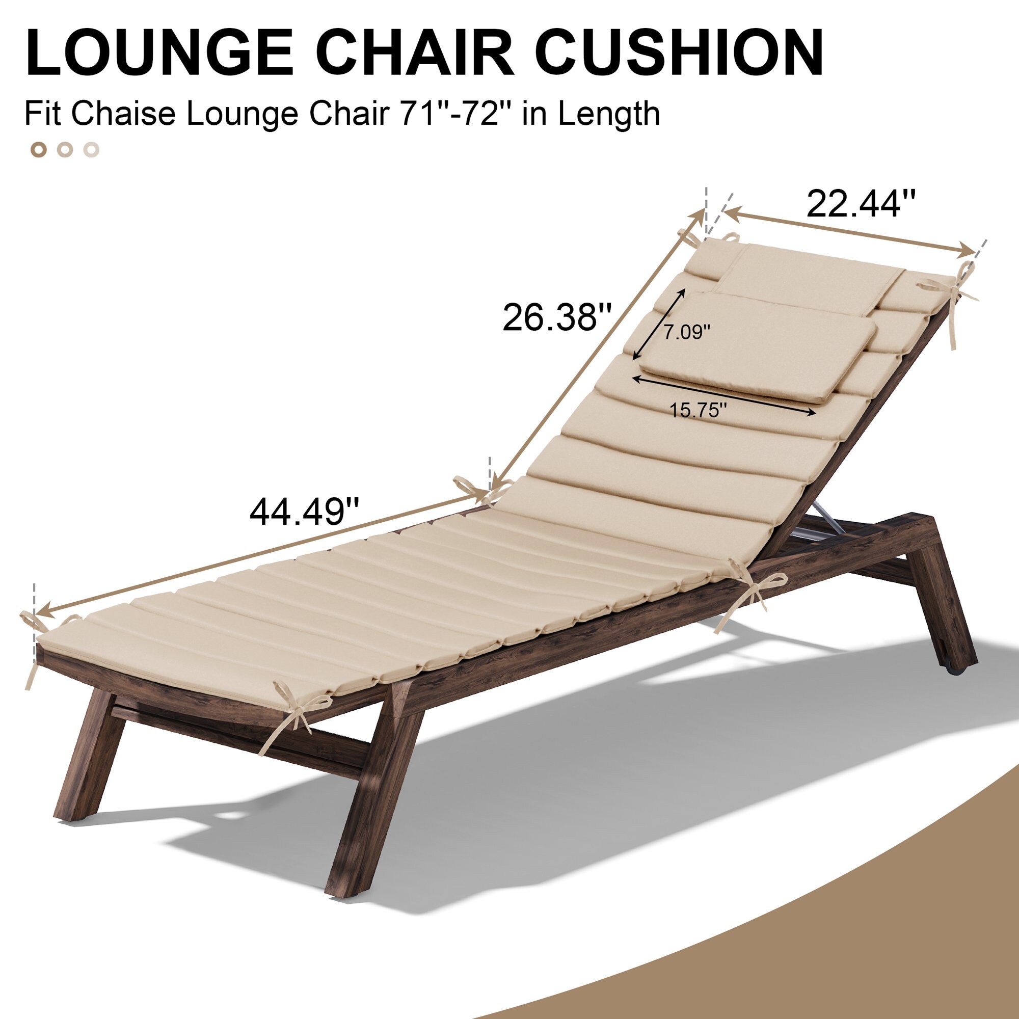 CloudFly CL-CU003BEI72-2 Patio-Furniture-Cushions - View #3
