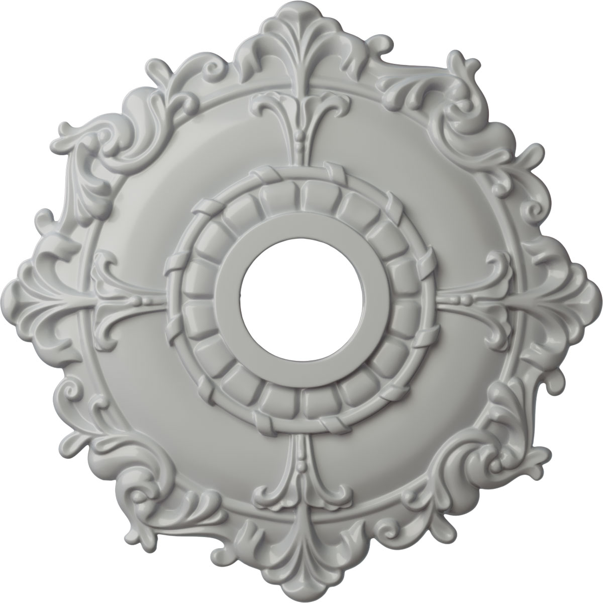Ekena Millwork CM18RLFRF Riley 18-in W x 18-in L Painted Frost Polyurethane Whole Ceiling Medallion