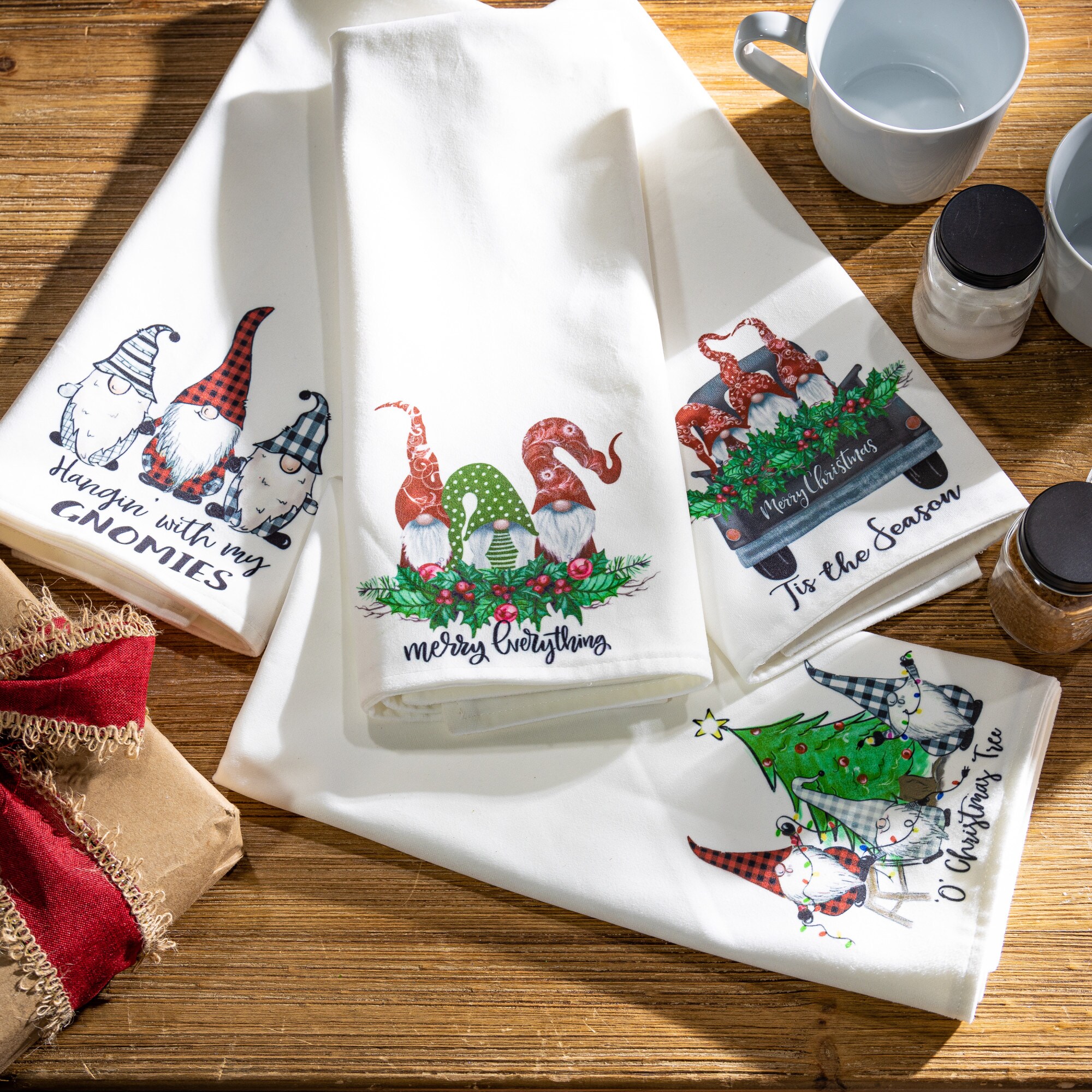 Christmas Cow Tea Dish Towel - Christmas Holstein Lights Tea Towel Kit –  Lazy Gator Tees