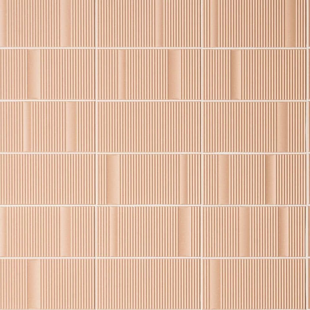 Artmore Tile EXT3RD106643 Battlefront Clay 8-in x 16-in Matte Ceramic Patterned Standard Wall Tile ( 10.32-sq ft Carton