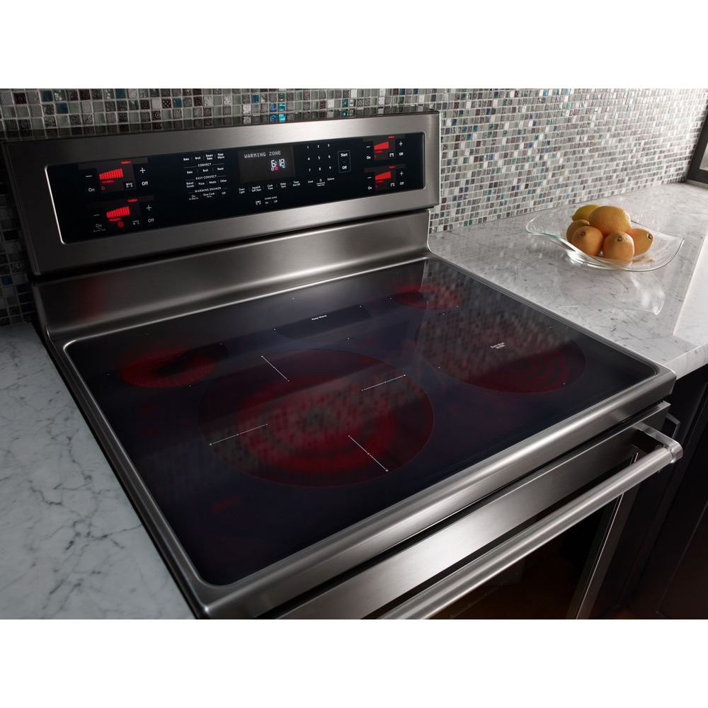 KitchenAid 30-in Glass Top 6.4-cu ft Self-Cleaning Convection Oven ...