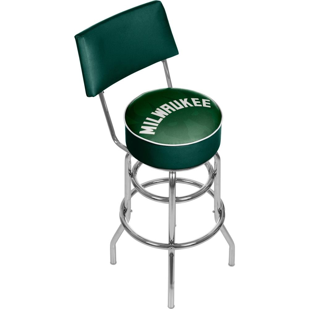 Trademark Gameroom Milwaukee Bucks Bar Stools With Backs Chrome Bar Height Swivel Bar Stool In The Bar Stools Department At Lowescom