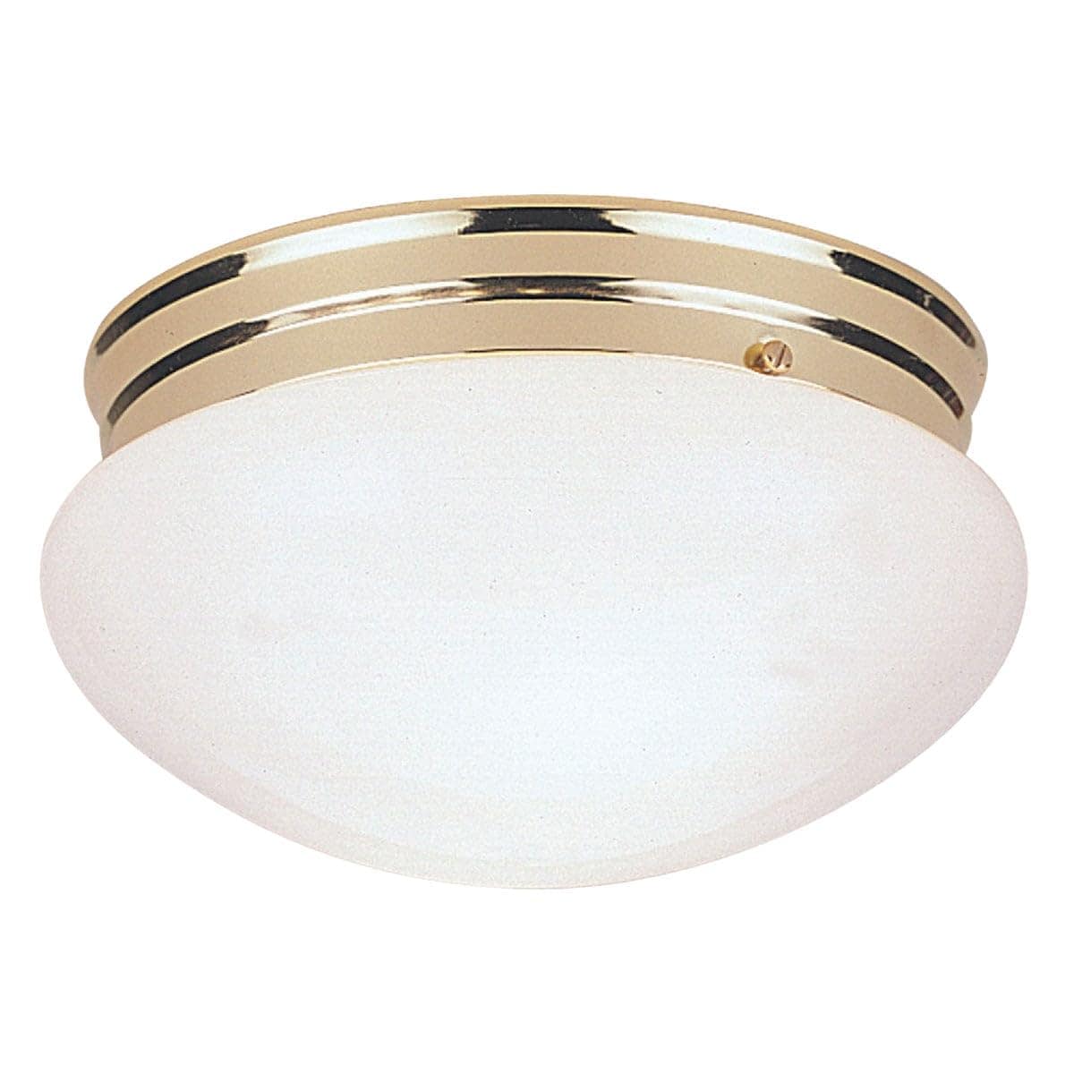 Westinghouse  6632900 1-Light 8 in. Ribbed Glass Flush Mount Polished Brass