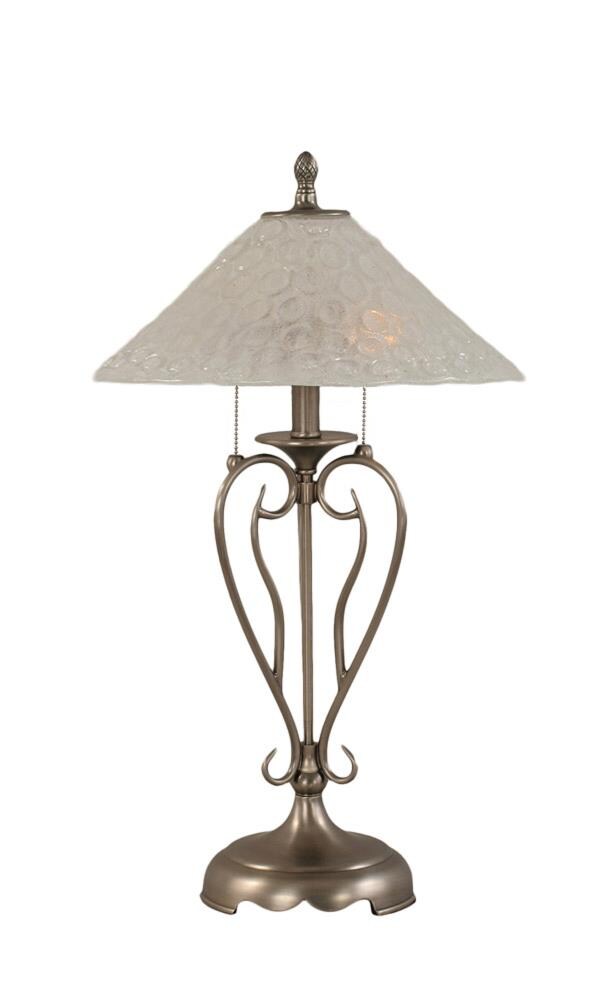  LWTK006998 27-in Nickel Table Lamp with Glass Shade