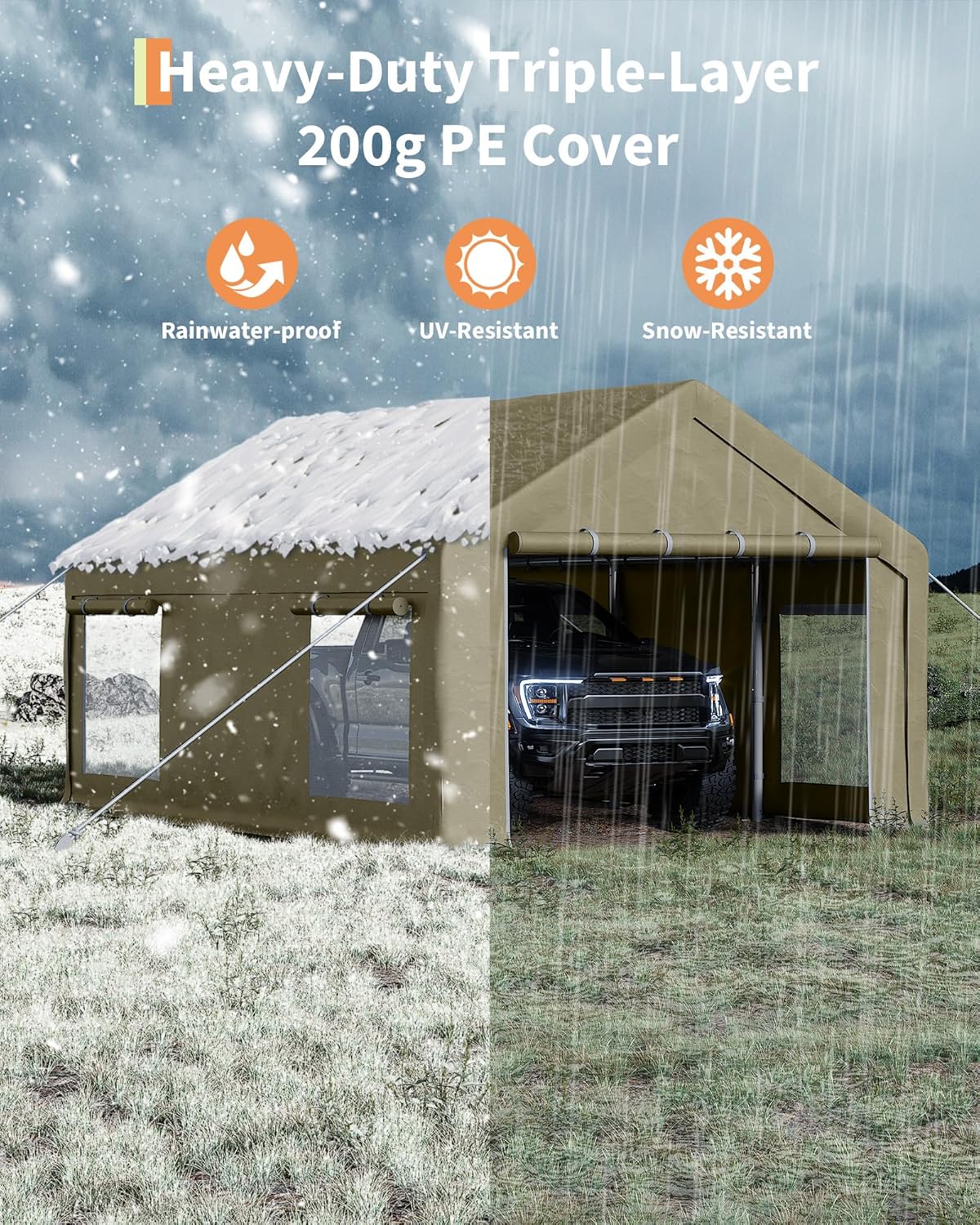 IdealHouse JOEY-SEQD8V0UX6WL Carport-Covers - View #3