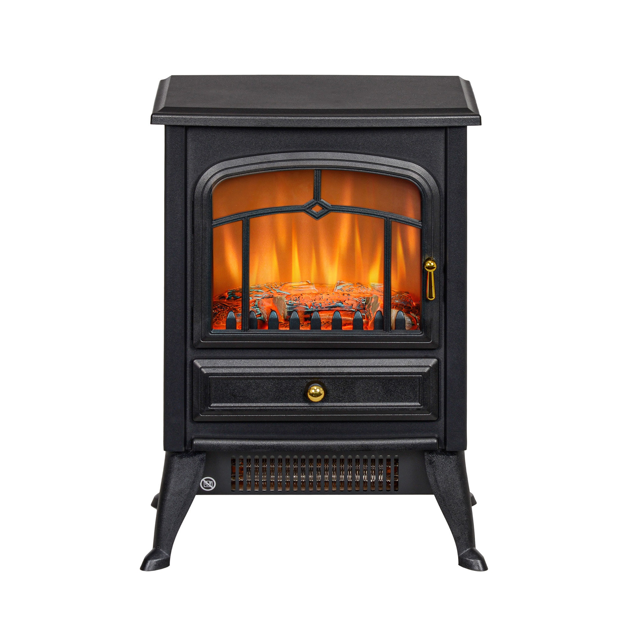 Bybafun 15-in W Light Black(Assembly Required) Free standing Fan-forced Corner or Flat Wall Electric Fireplace