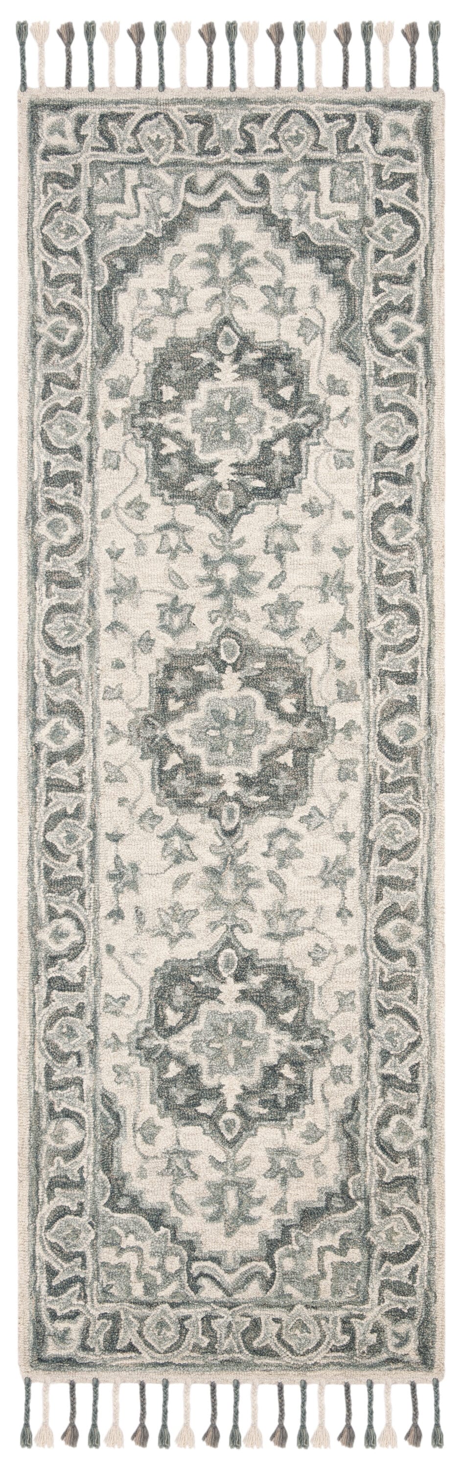 Hand-Tufted Rustic-Chic Grey Wool 2'3" x 5' Runner Rug