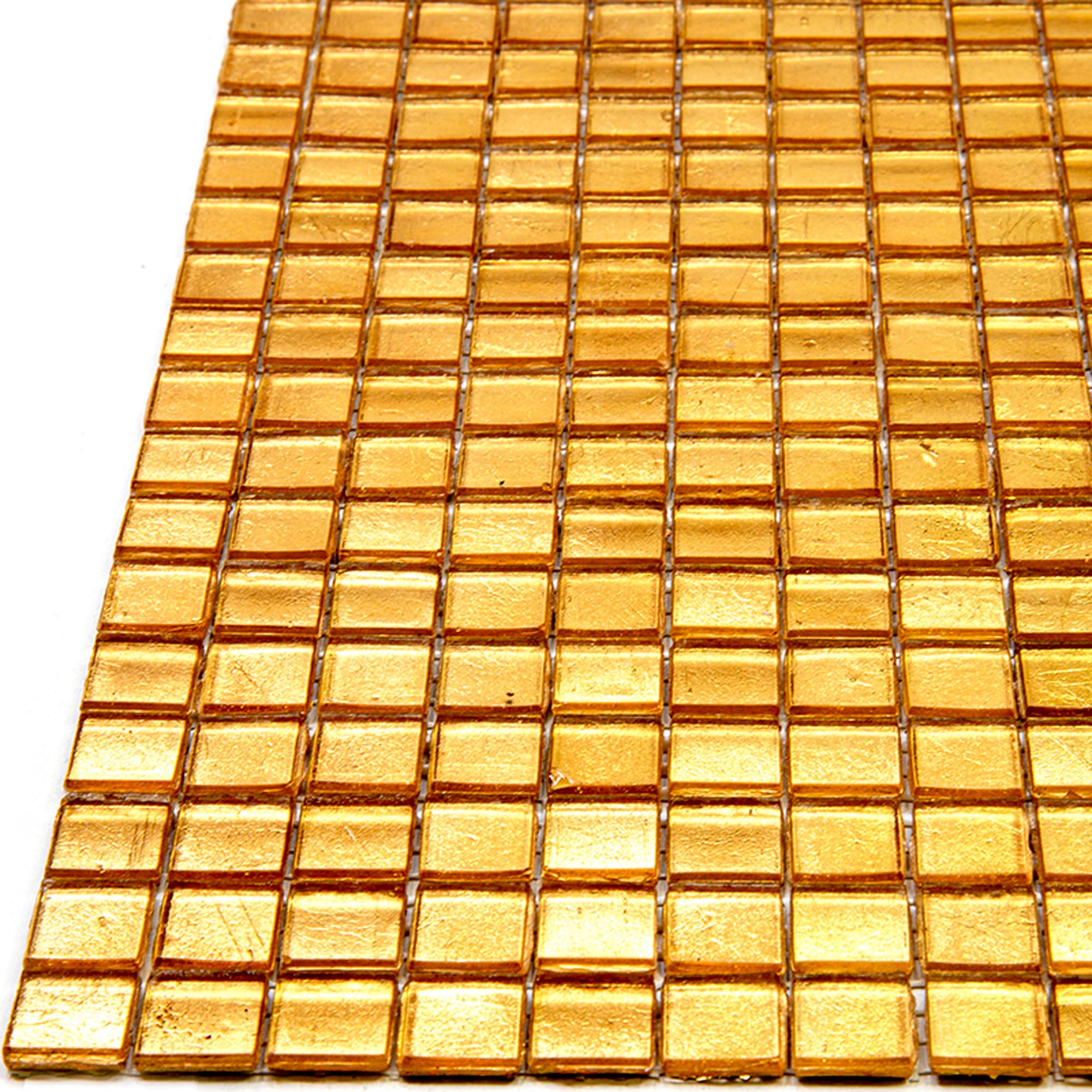 Gold Yellow Iridescent Glass Mosaic Wall and Floor Tile