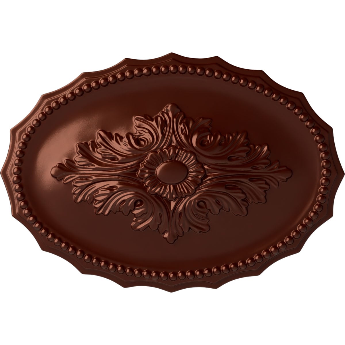 Ekena Millwork CM16OXACS Oxford 11.75-in W x 16.5-in L Painted Antique Copper Polyurethane Whole Ceiling Medallion