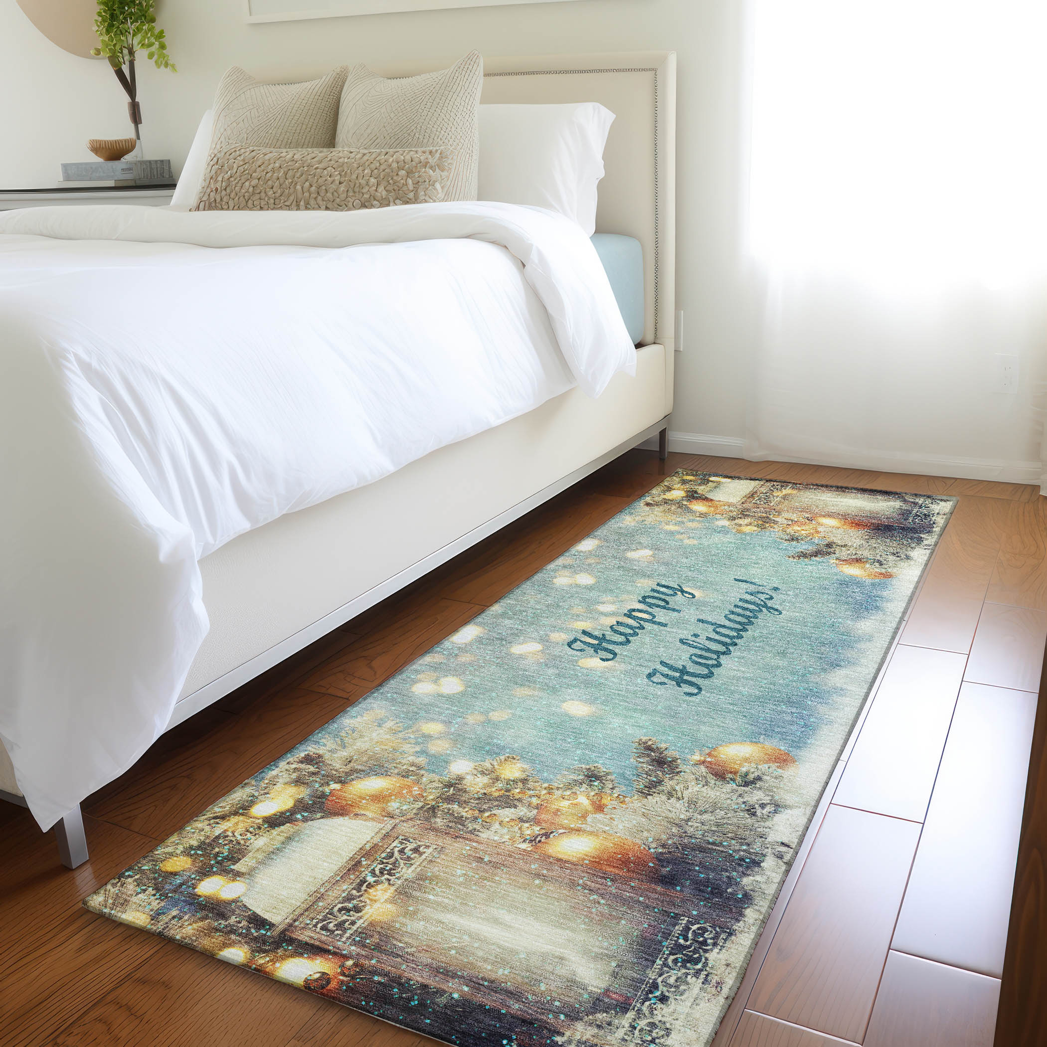 Addison Rugs AMF214BL2X8 Mayfield AMF214BL 2 x 7 (ft) Loomed Polyester Blue Rectangular Indoor Abstract Machine washable Area rug