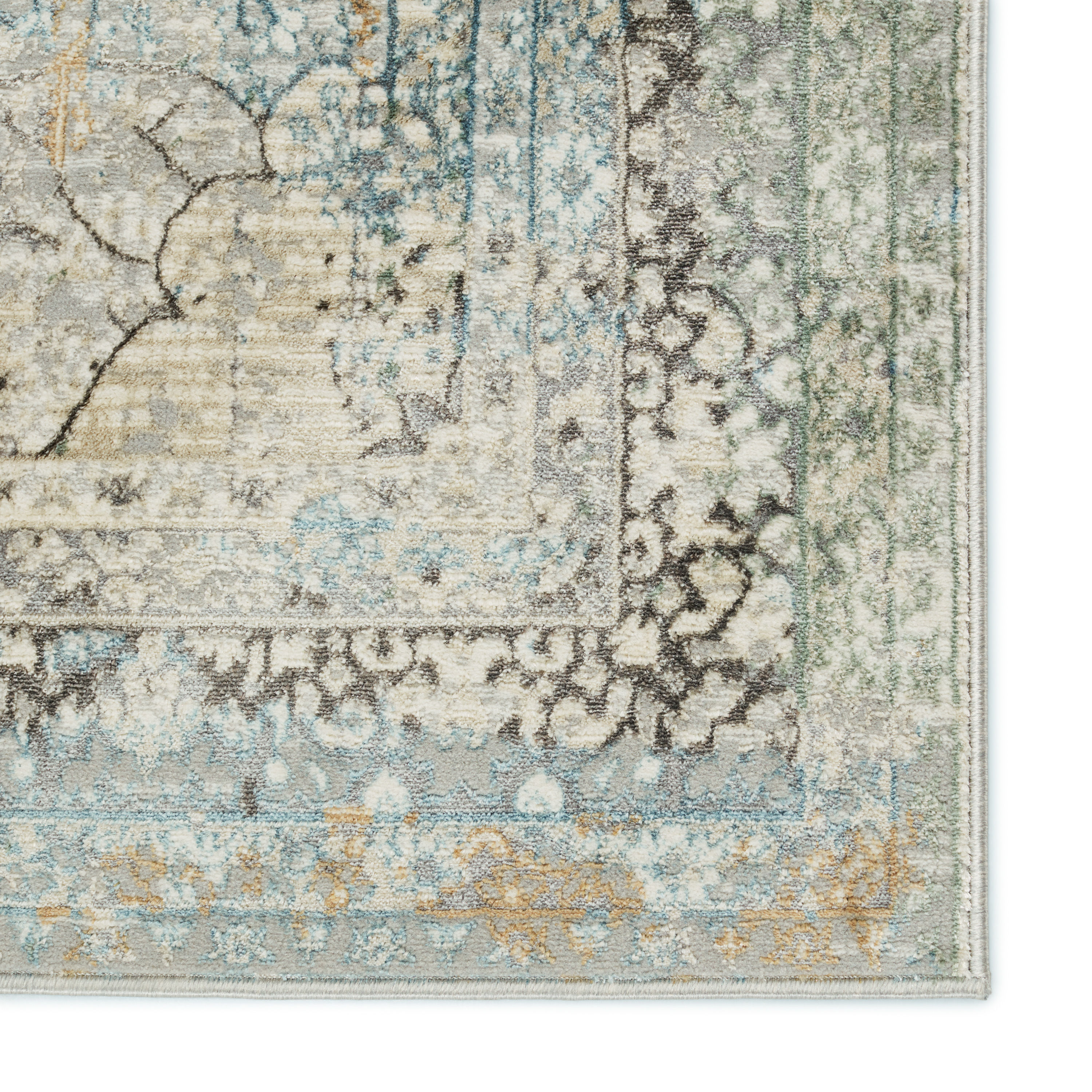 Melo Washable Gray Wool-Synthetic Blend 10' x 14' Area Rug