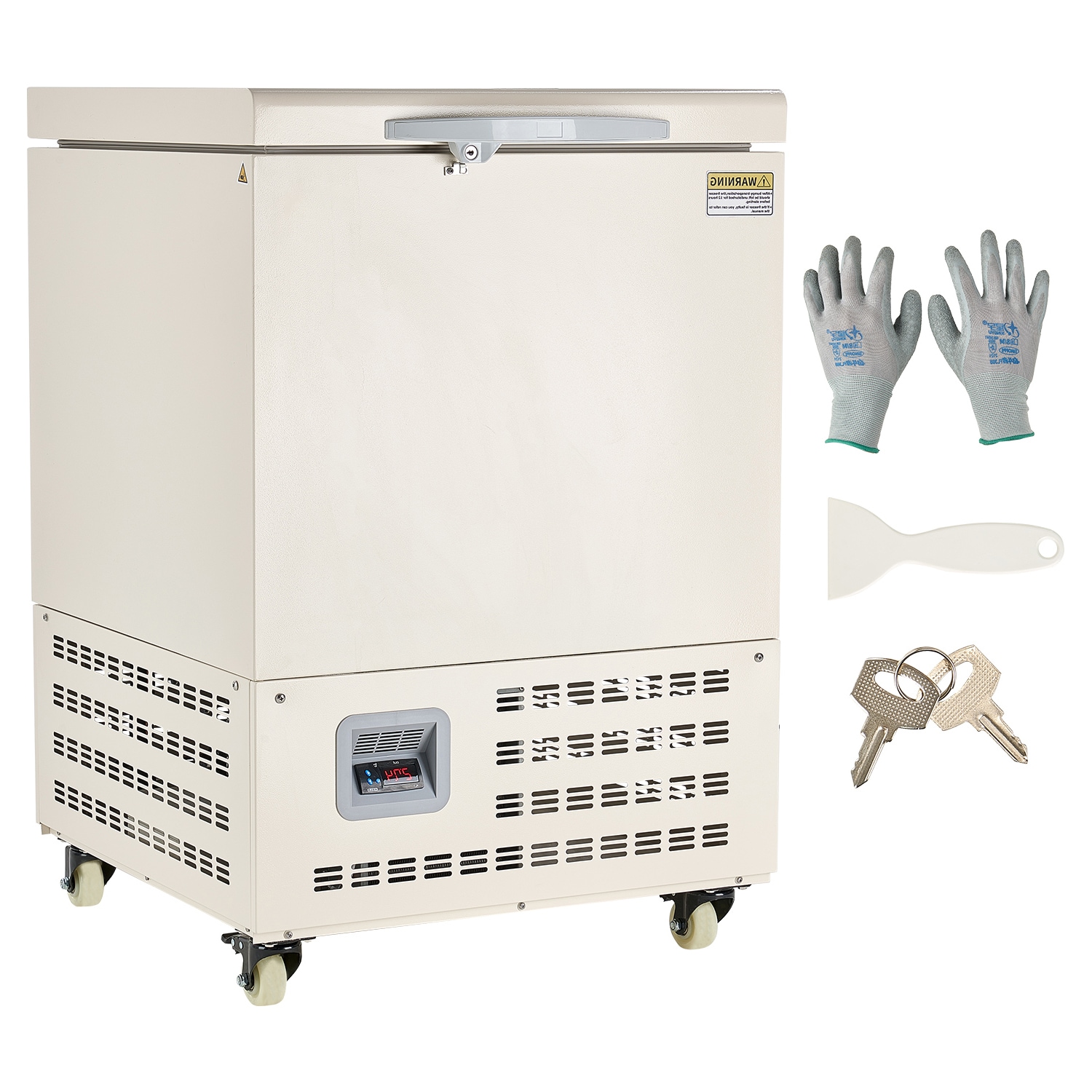 GIVIMO Ultra Low Temperature Freezer 58 L -40F to -123F Adjustable Temp Range with Rollers and Digital Display 304 Stainless Steel Liner Low Temperature Lab Freezer for Laboratory Samples Storage