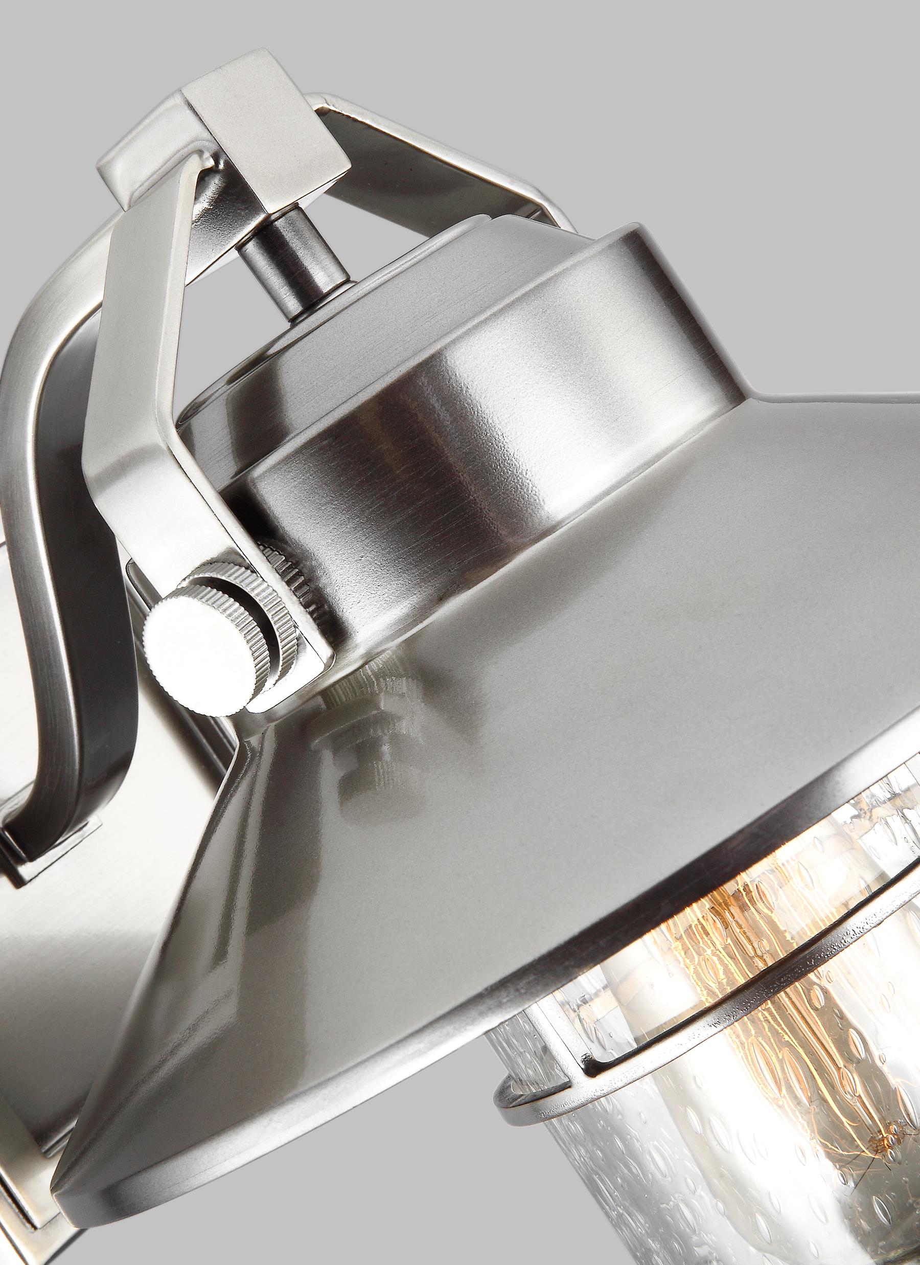 Painted Brushed Steel Outdoor Wall Lantern with Clear Seeded Glass