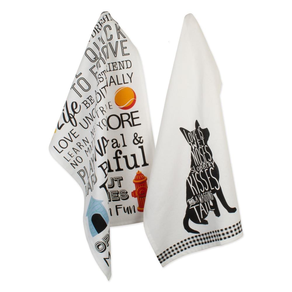 DII CAMZ10668 Assorted Dog Prints Dishtowel (Set of 2)