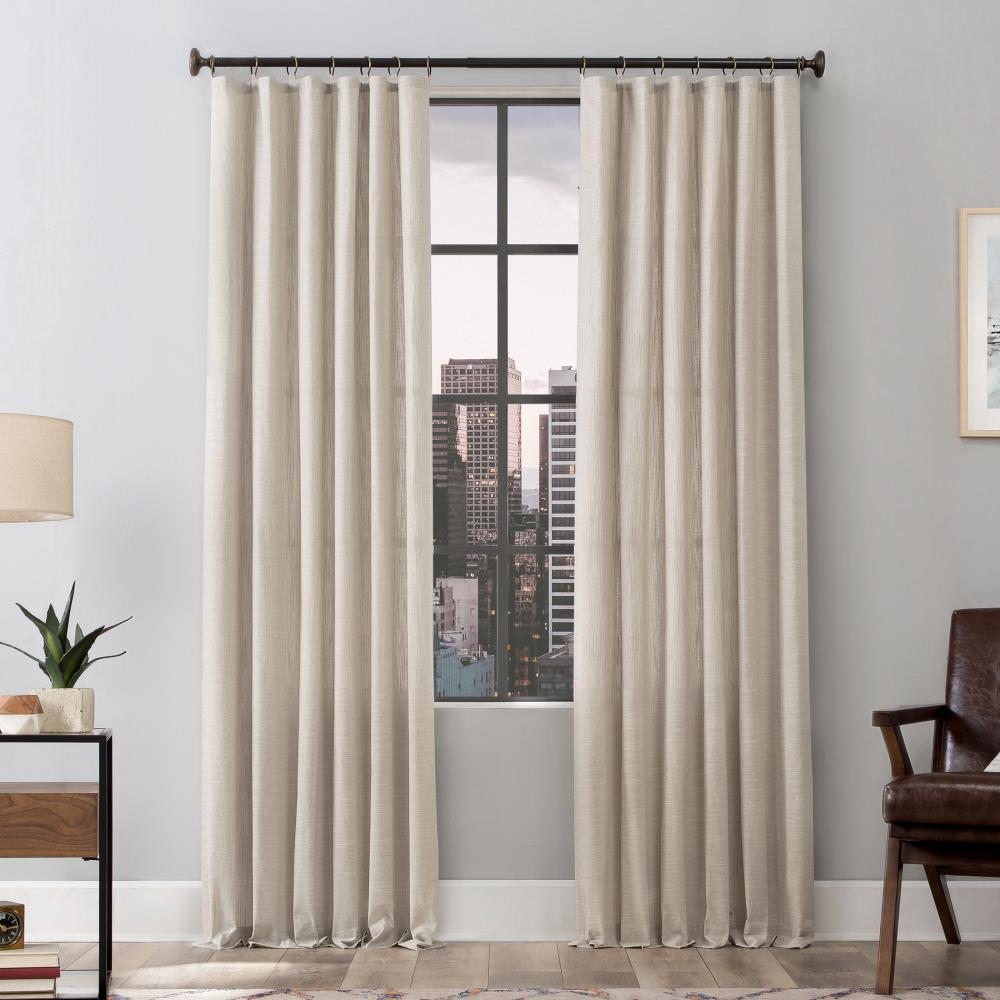 Scott Living 84-in Linen Cotton Semi-sheer Grommet Single Curtain Panel ...