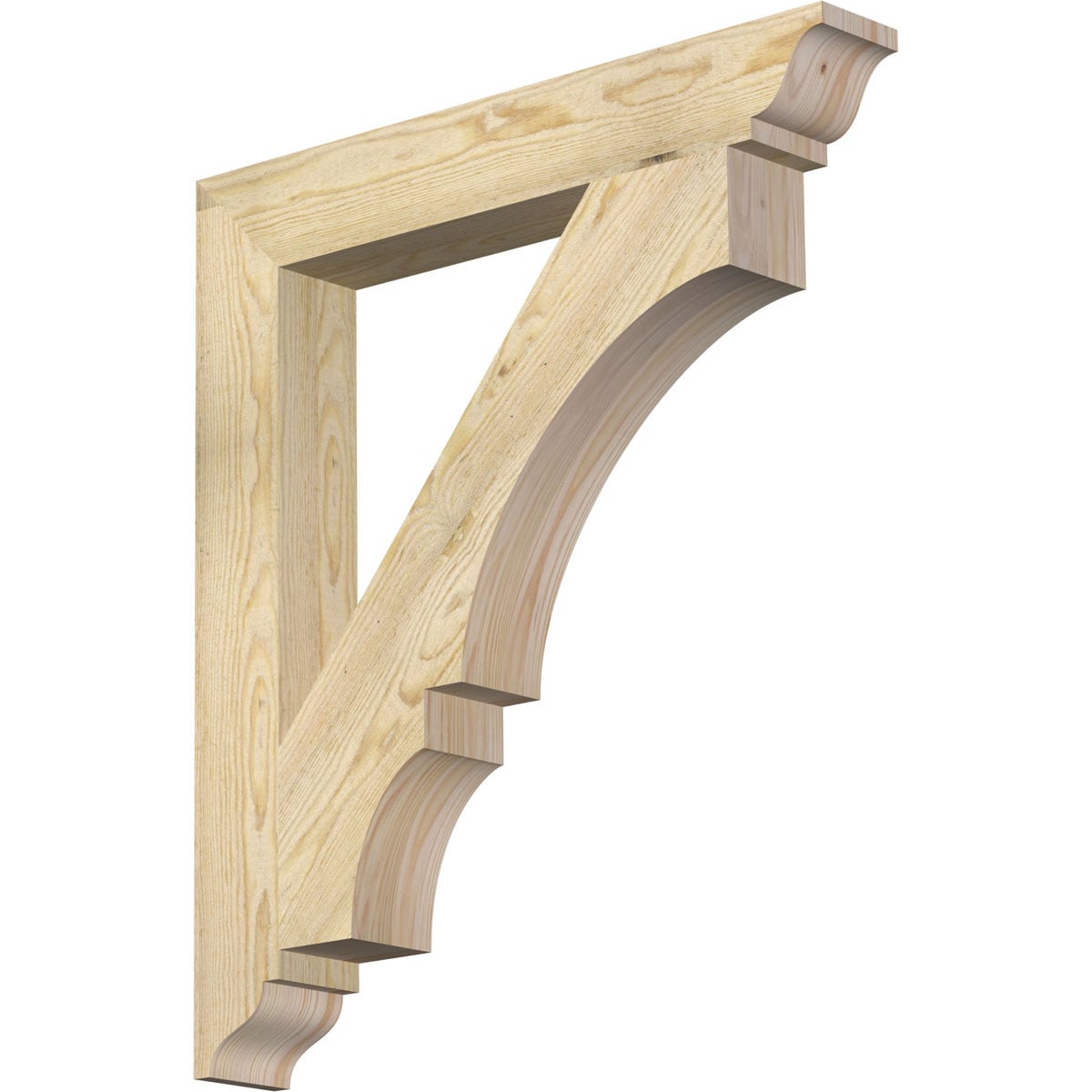 Ekena Millwork BKT04X28X32BOA01RDF Balboa traditional rough sawn 4-in x 28-in x 32-in Douglas fir Brown Wood Standard bracket