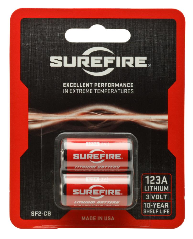 Taken CR123A 3V Lithium Battery, 2 Pack 123A Rechargeable Batteries  Pre-Charged for SureFire Streamlight Flashlight