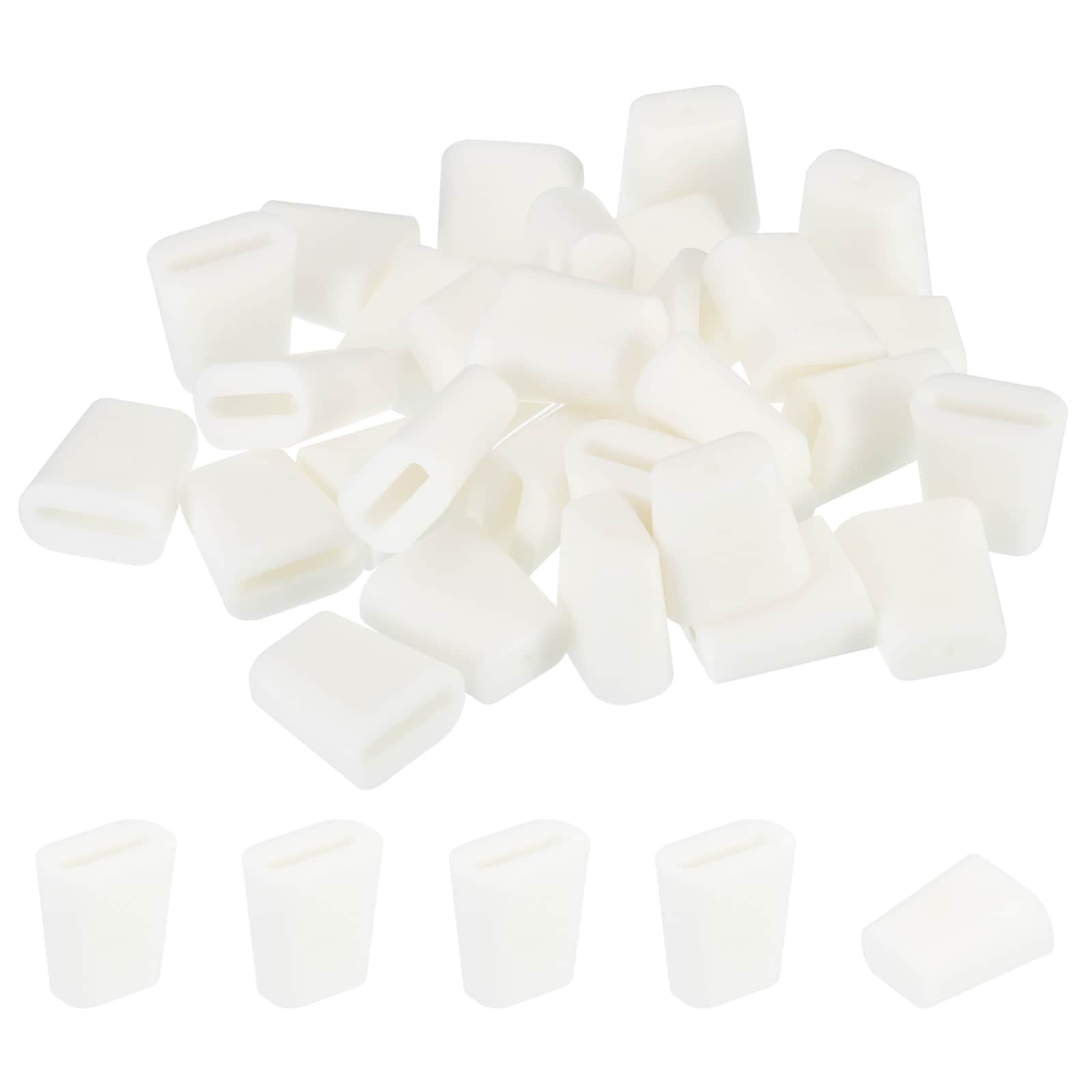 PATIKIL Kitchen Sink Rack Feet 30 Pack Rubber Rack Bottom Protective Replacement Feet Wire Bumpers Protector for Sink Rack Bottom White