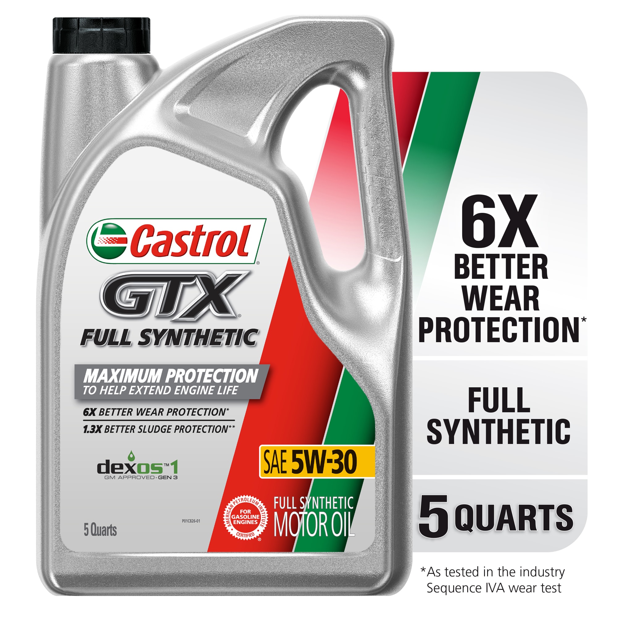 CASTROL Gtx Full Synthetic 5w-30 Motor Oil, 5-quart in the Motor Oil & Additives  department at