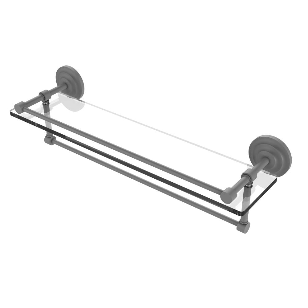 Allied Brass QN-1TB/22-GAL-GYM Que New Matte Gray Wall mount Bathroom Shelf ( 22-in x 5-in x 5-in )