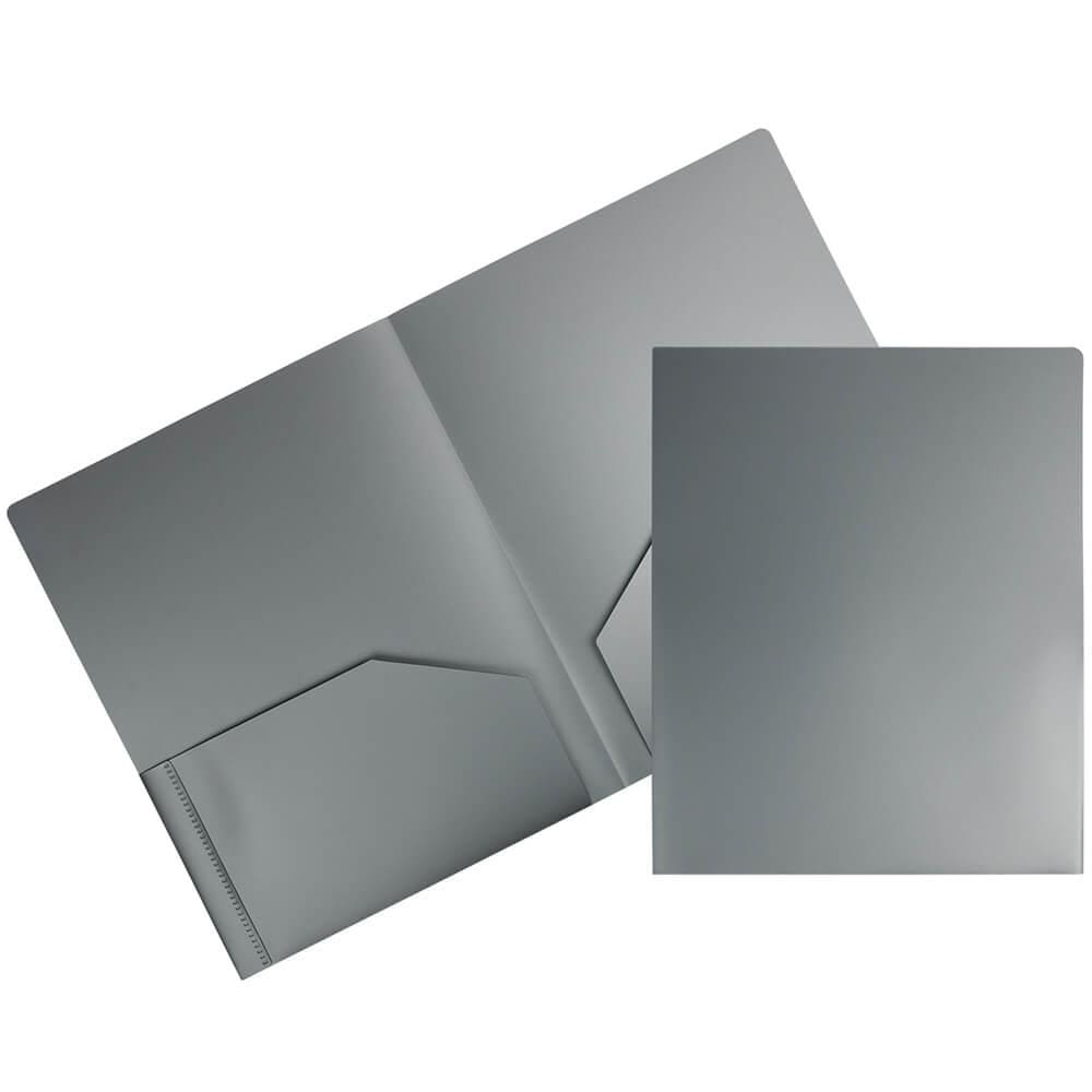 JAM Paper 383HSIA 6 -Pack Silver Plastic 9-in x 12-in Pocket folder