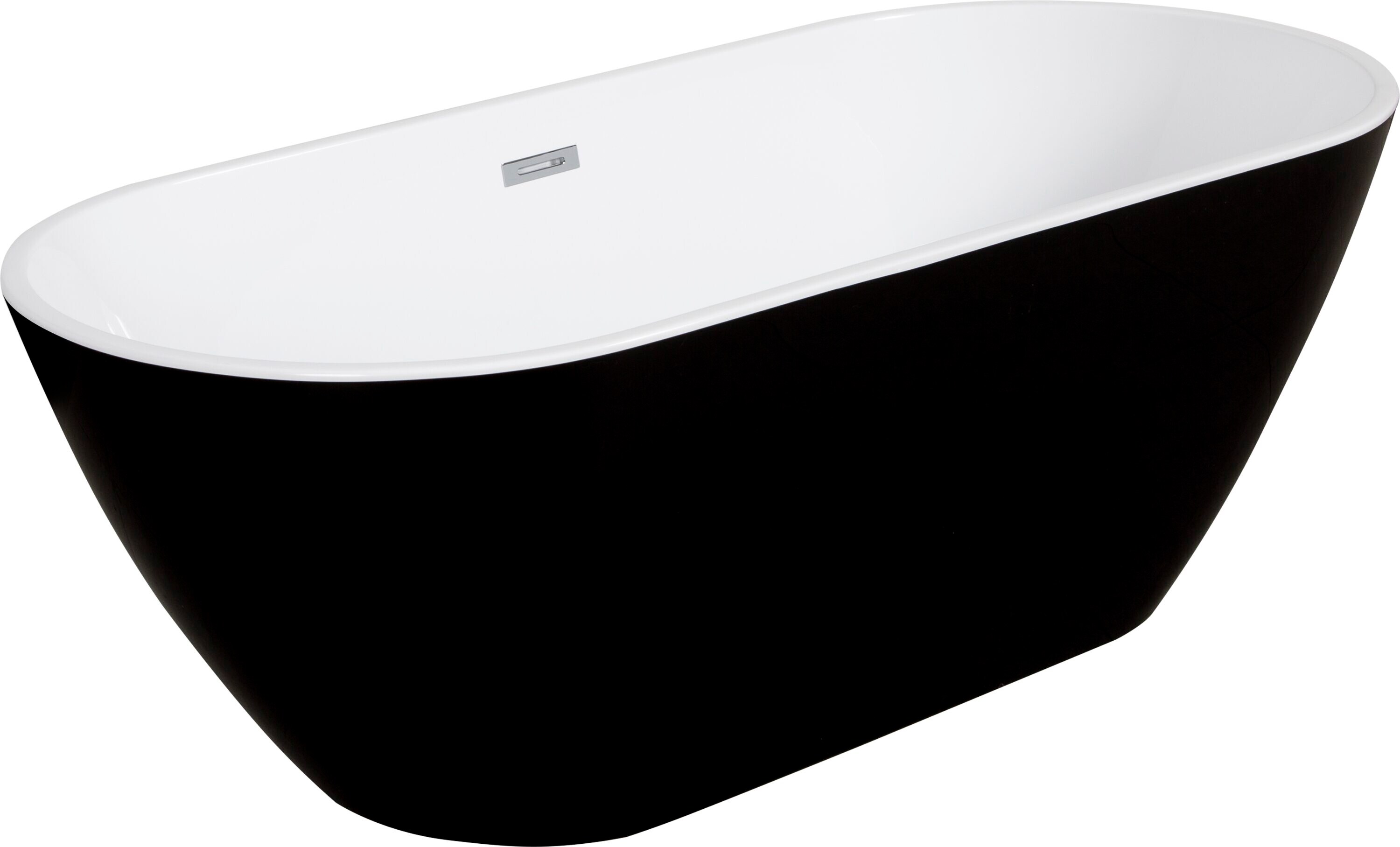 Siavonce ZX-85S00028 29-in x 60-in Black Acrylic Oval Freestanding Soaking bathtub ( Center Drain )
