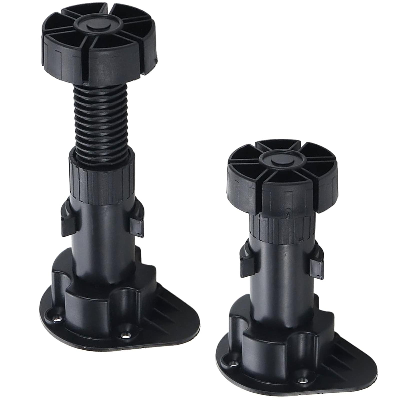 KHKFY  Adjustable Cabinet Levelers Height Range from Three Point Nine to Five Inches Black Plastic Leveling Feet for Kitchen Cupboard Table
