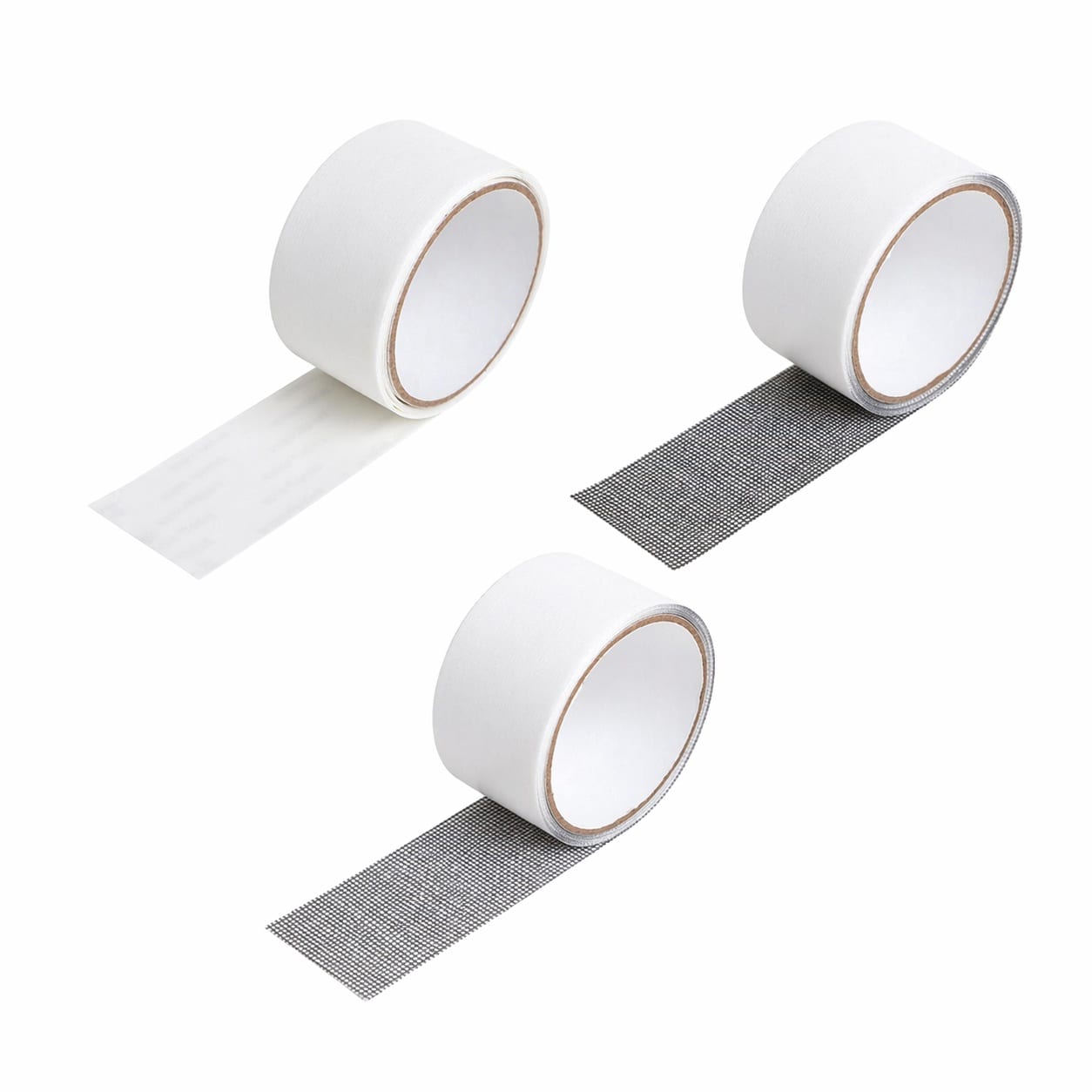 Aoibox  Self Adhesive Fiber Mesh Window Screen with Velcro Tape 78 8 x 2 in 3 Pack Grey Black White No Drill