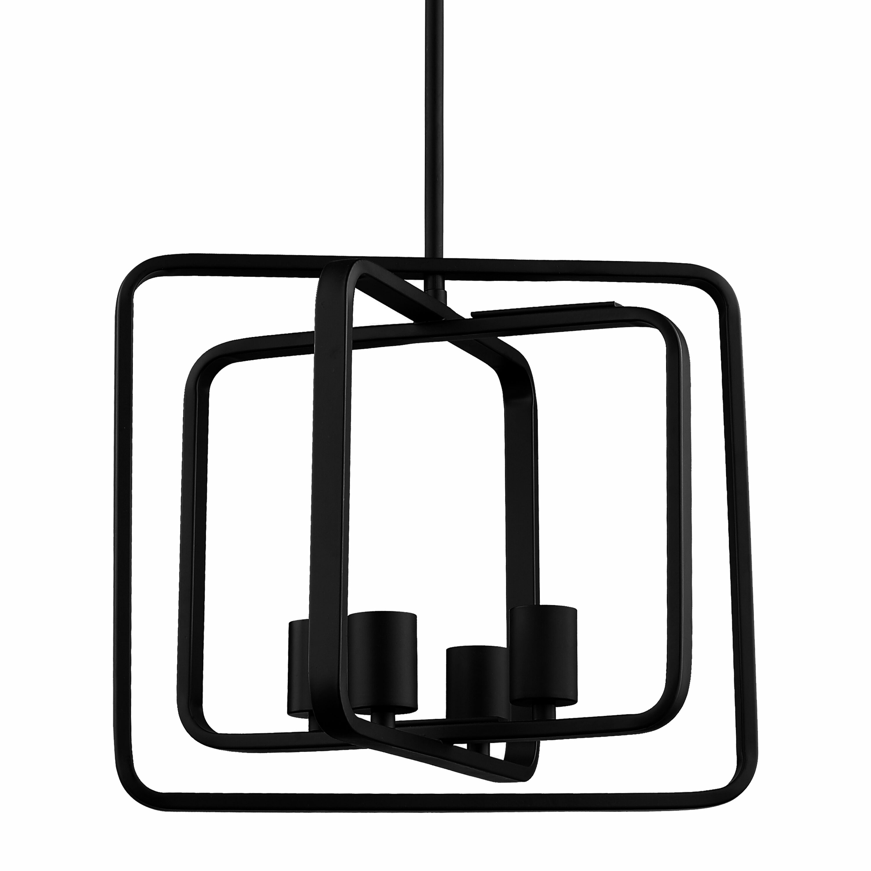 Whitfield Lighting CH4818-15BK Jack 4-Light Black Industrial LED Dry rated Chandelier