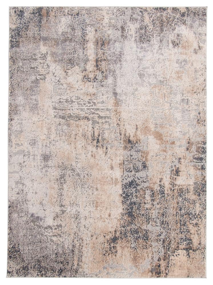 ECARPETGALLERY 347004 Phoenix 8 x 10 (ft) Loomed Polypropylene Gray Rectangular Indoor Abstract Area rug