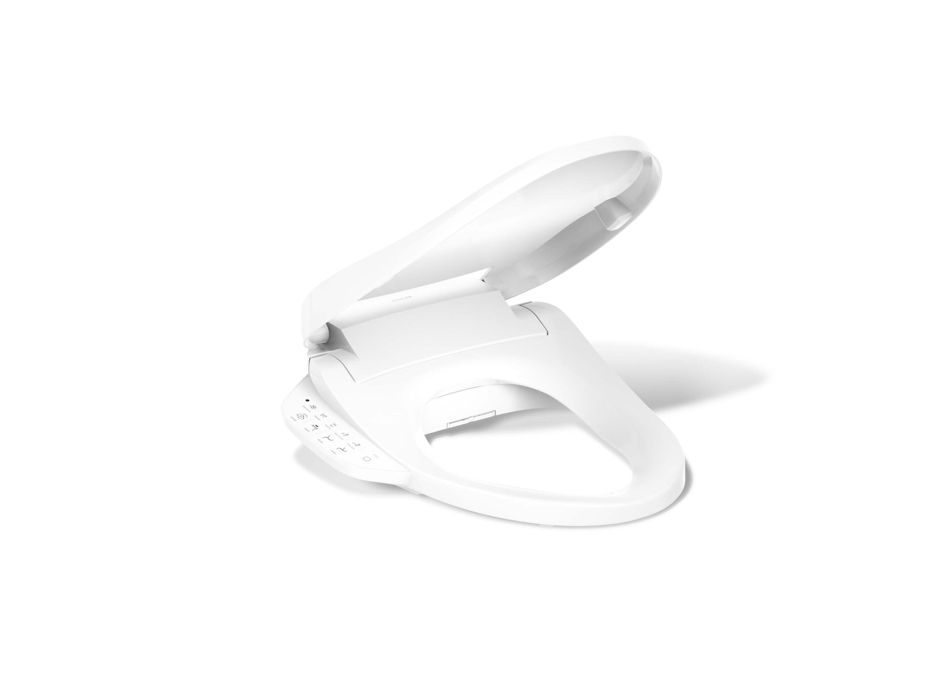 KOHLER 8298-0 PureWash E590 Plastic White Elongated Soft Close Heated Bidet Toilet Seat