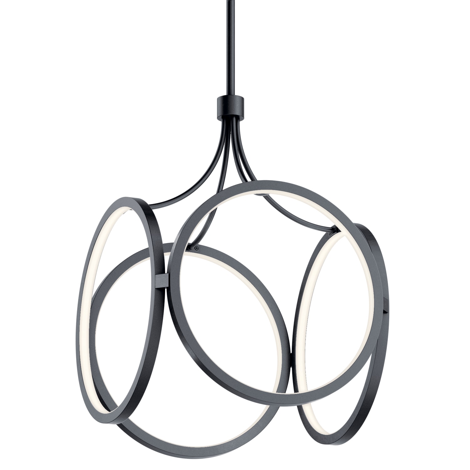 Ciri Matte Black Circular LED Pendant with Soft Glow