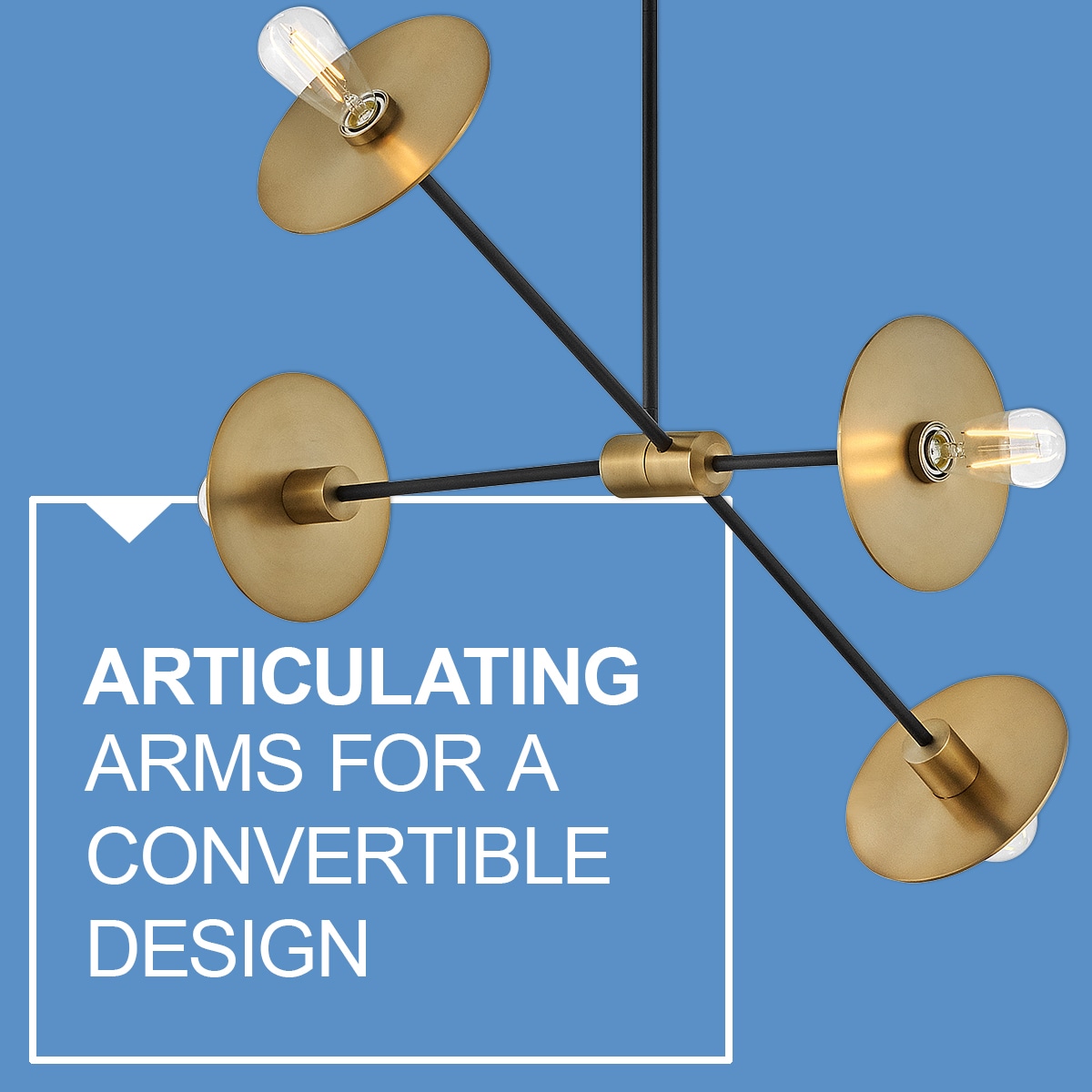 Cupertino Lacquered Brass 4-Light Steel Sputnik Chandelier