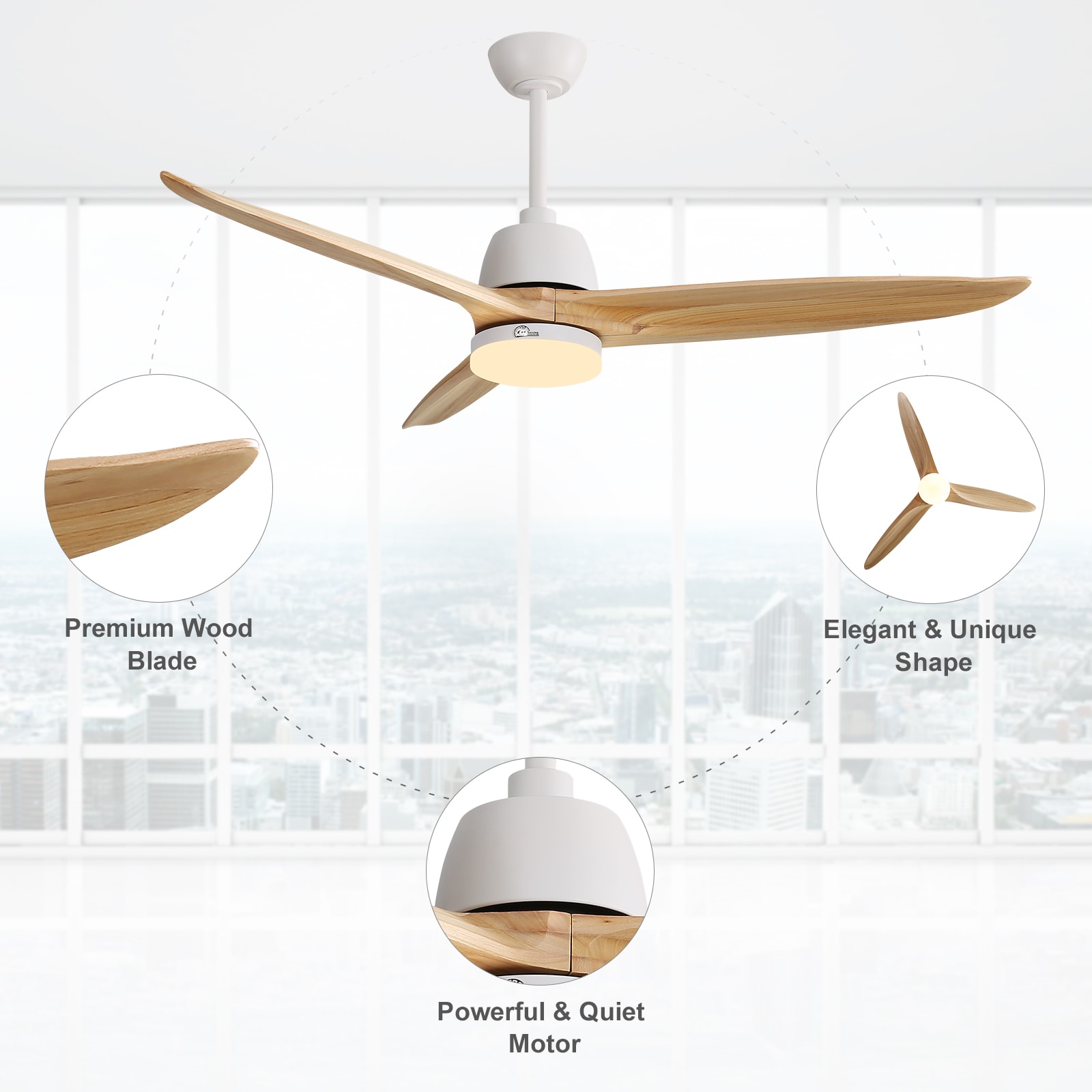 Sofucor LS-56K001-WH-YM-60-W Ceiling-Fans - View #4