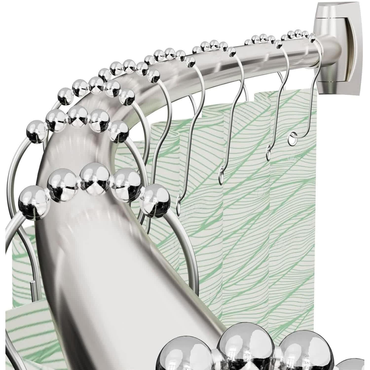 Vintage CDI2041SILVER Curved Shower Curtain Rod 40-72 Inches Adjustable Aluminum Shower Rod Rustproof Round shower curtain rod Curved Shower Rods for Bathroom Bathtub Stall Bronze Need to Drill