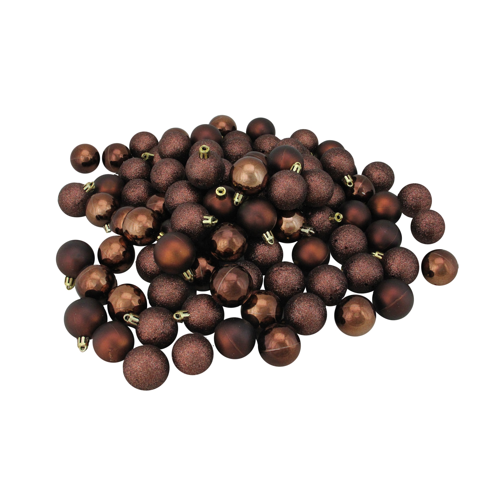 Northlight 31754437 96 -Pack Brown Ball Standard Indoor Ornament set Shatterproof