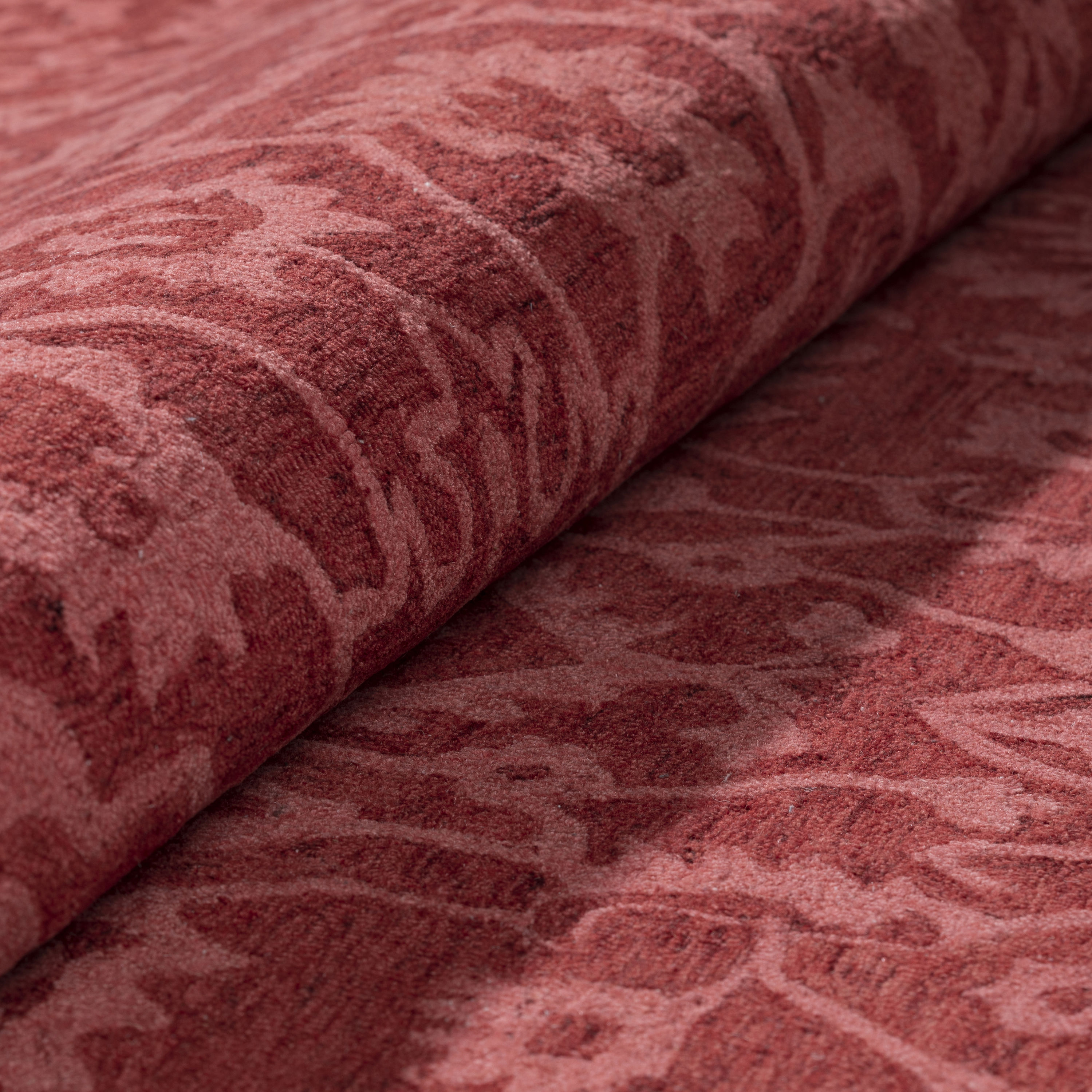 Harlow Vintage Ruby Red Hand-Tufted Wool Area Rug 5'x7'