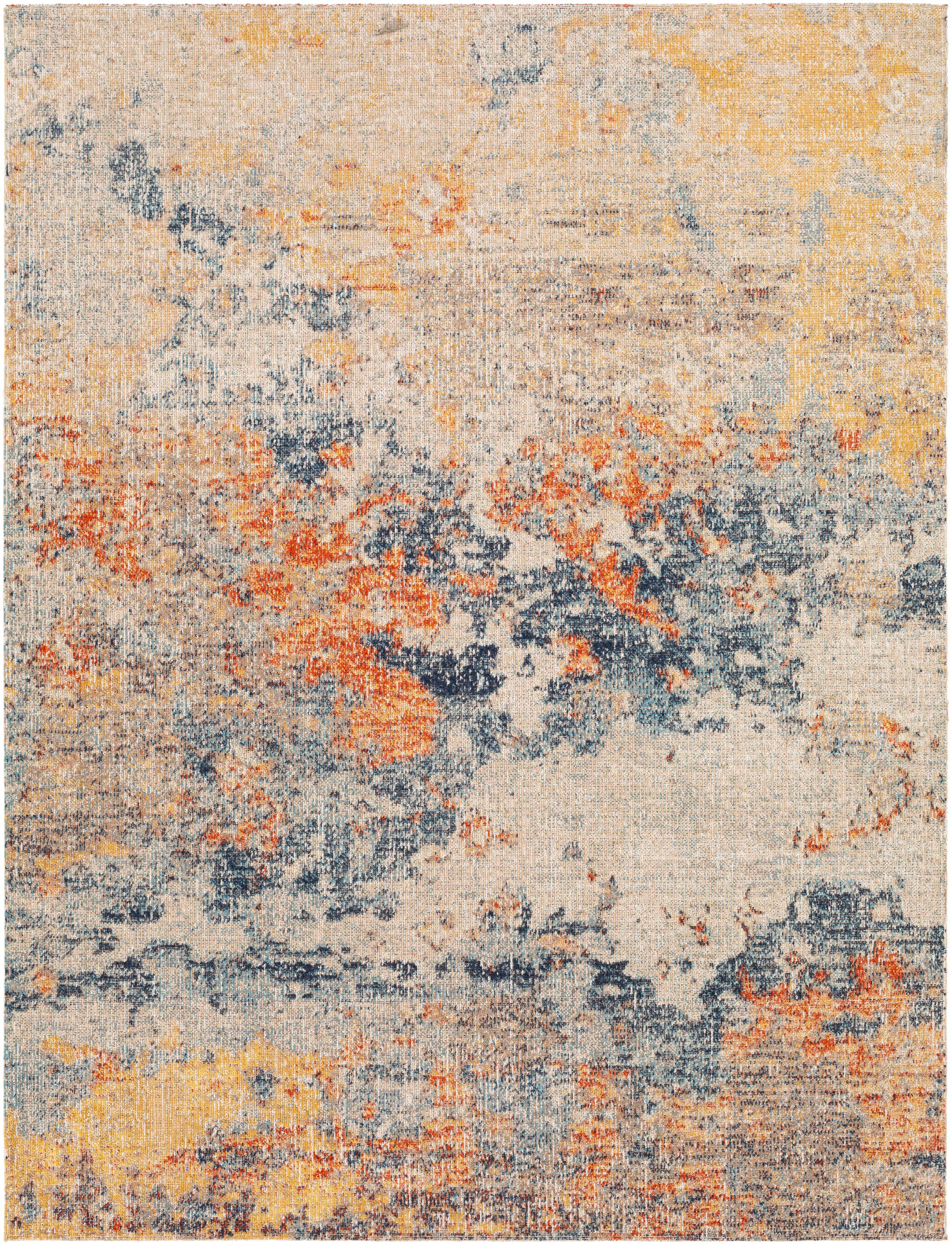 Huntington Beach Multicolor Abstract Polyester Indoor/Outdoor Rug, 5'3" x 7'