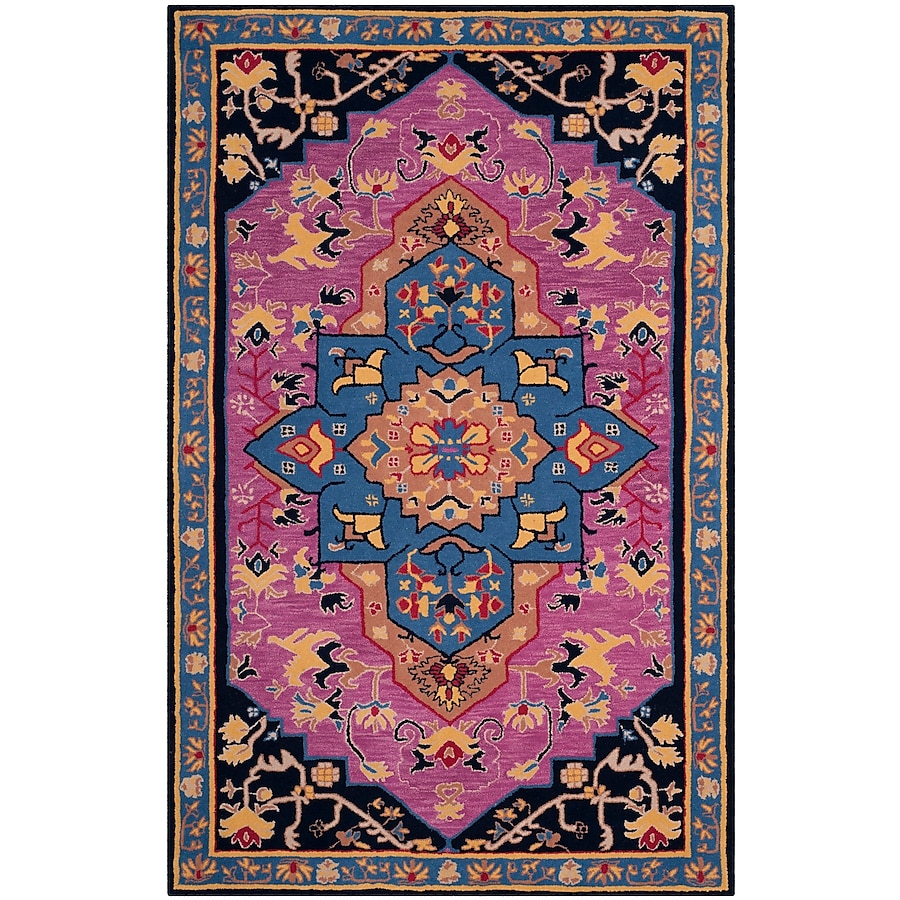 Safavieh Bellagio Palma 3 x 5 Pink/Multi Indoor Floral/Botanical Farmhouse/Cottage Throw Rug Safavieh Bellagio Palma 3 x 5 Pink/Multi Indoor Floral/Botanical Farmhouse/Cottage Throw Rug