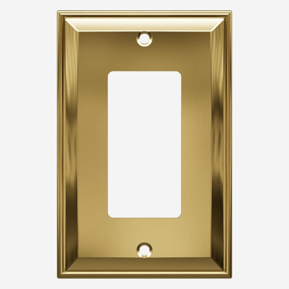 allen + roth Crystelle 1 -Gang Standard Size Magnetic Brushed Gold Zinc Indoor Decorator Wall Plate