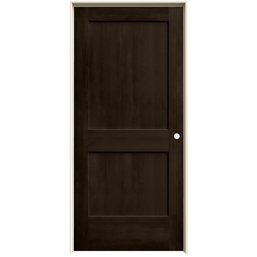 JELD-WEN 36-in x 80-in Espresso Solid Core 2-panel Square Left Hand Smooth Stained Molded Composite Flat Jamb Single Prehung Interior Door in Brown -  LOWOLJW222201071